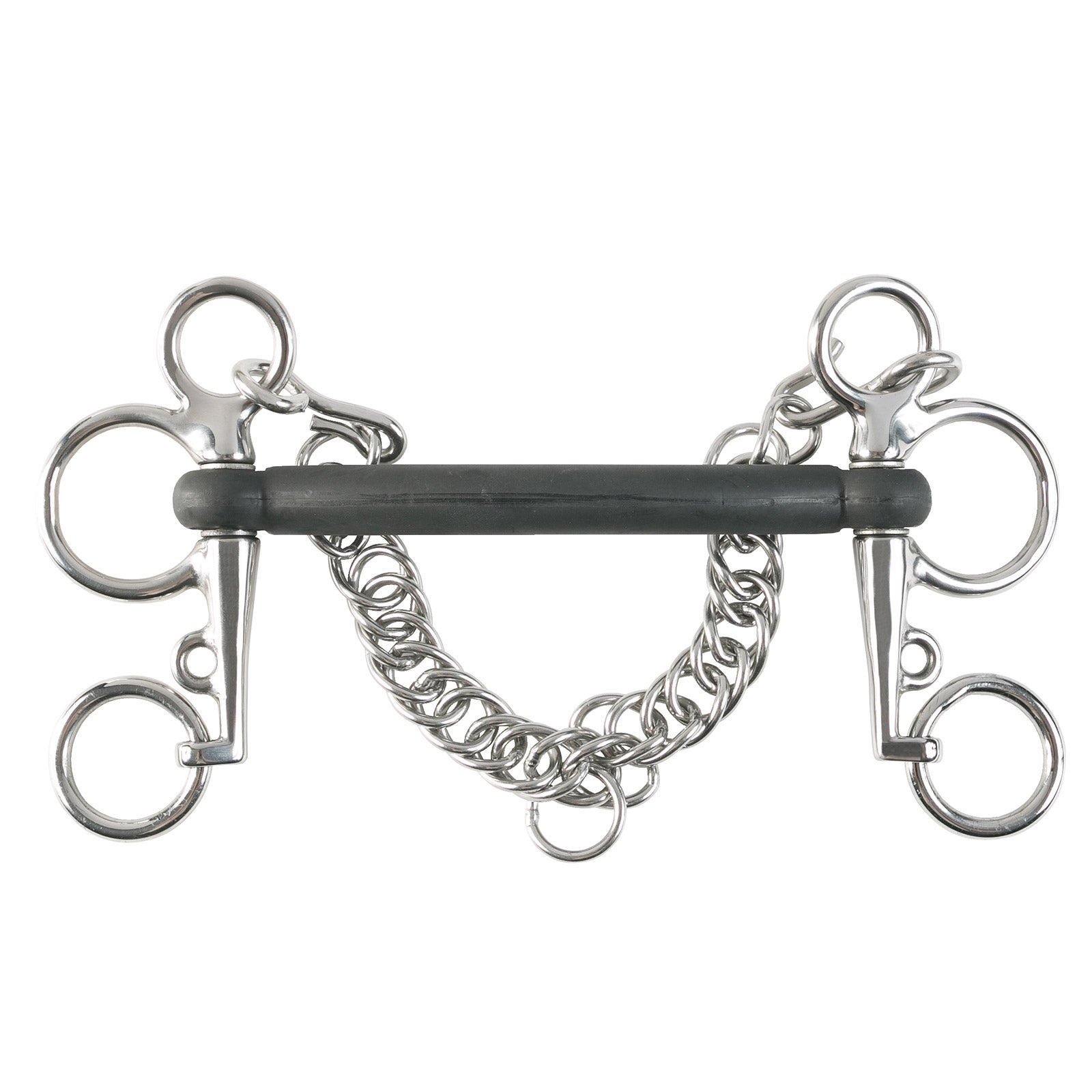 HORZE Mors Filet Double Brisure Caoutchouc – Olives, Noir, épaisseur 15 Mm, Anneaux 50 Mm – Bouche Sensible, équitation Confort