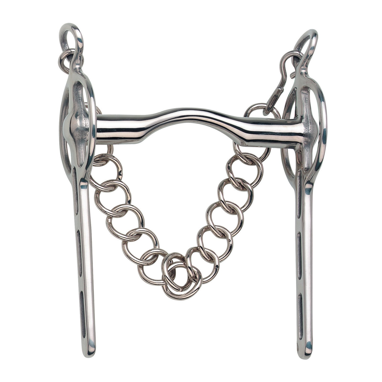 Sprenger Liverpool driving bit with Mullen Mouthpiece 2 slots, Stainless steel Trot attelé