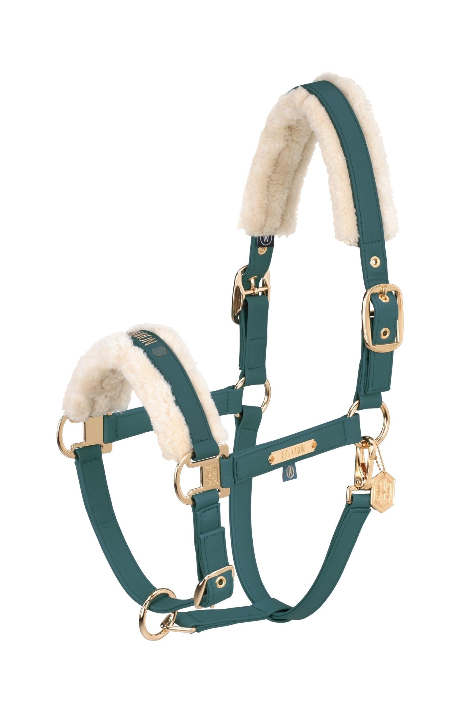Eskadron Heritage AW24 Licol en cuir synthétique avec Double Pin et fausse fourrure Licols & longes