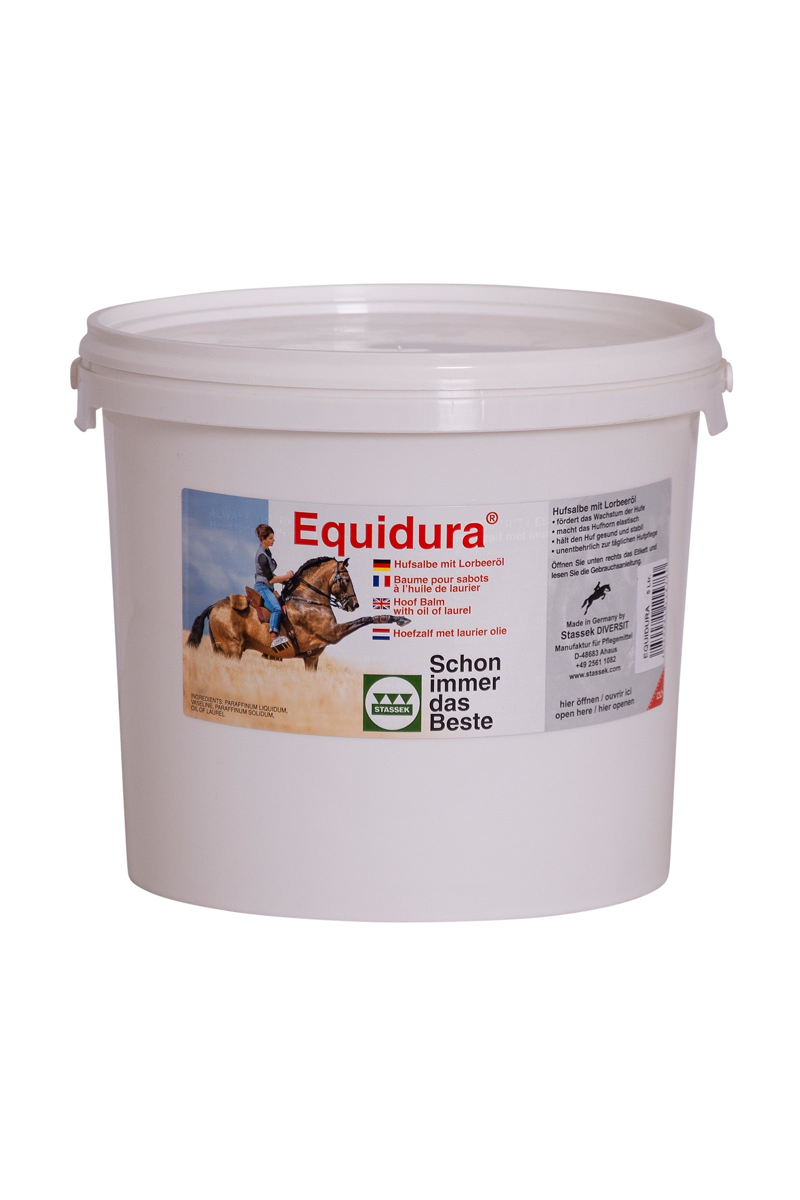Stassek Pommade à sabots Equidura avec huile de laurier, 2,5 litres Soins