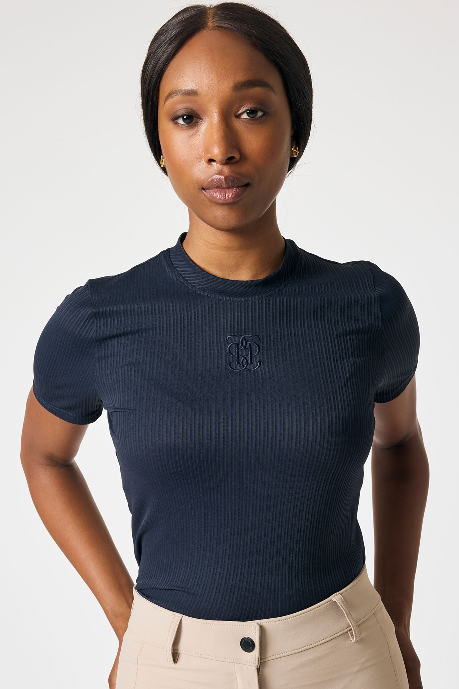 PS of Sweden Courtney S/S Haut en Mesh Rayé Vêtements d'équitation femme