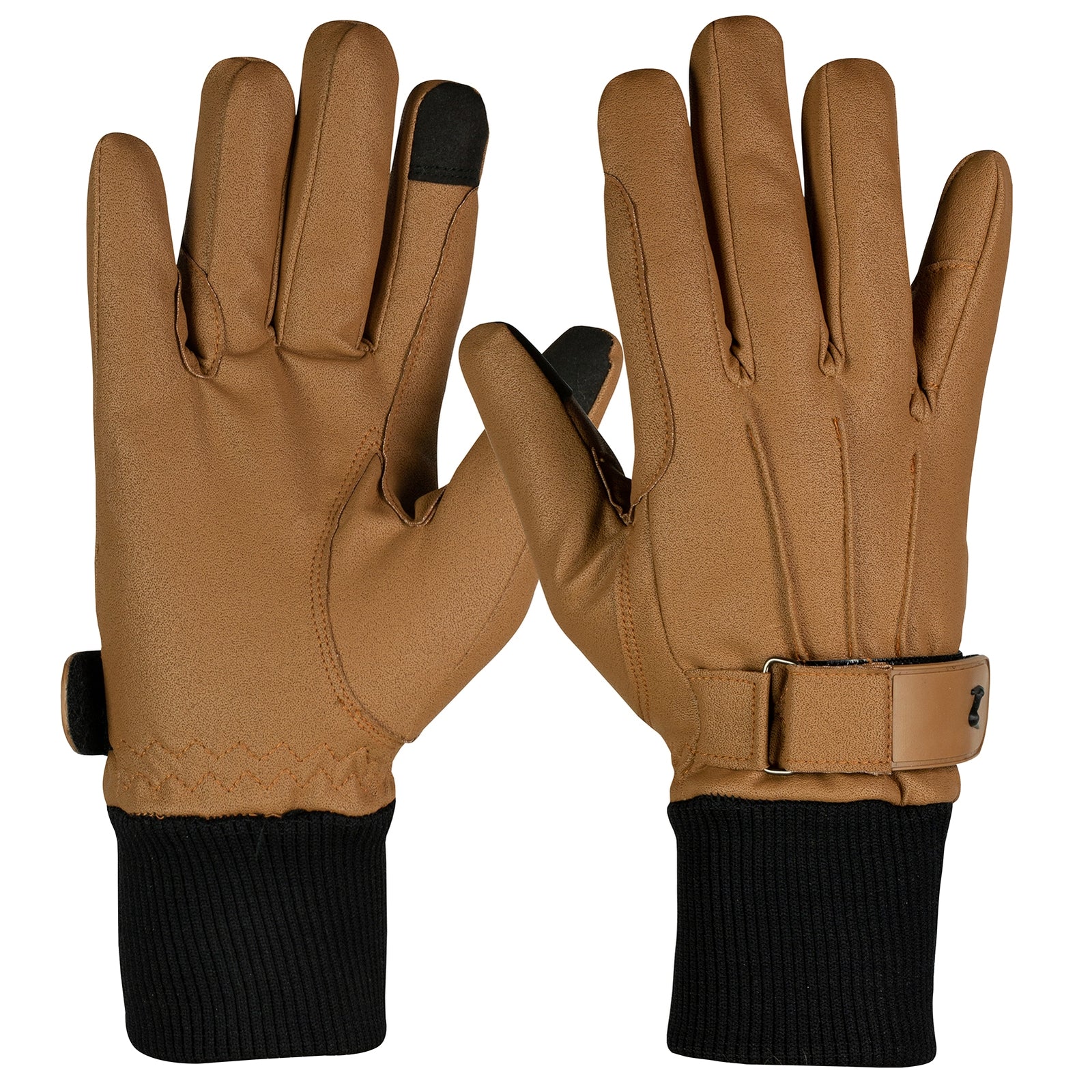Horze Gants en cuir PU doublés polaire Gants d'équitation