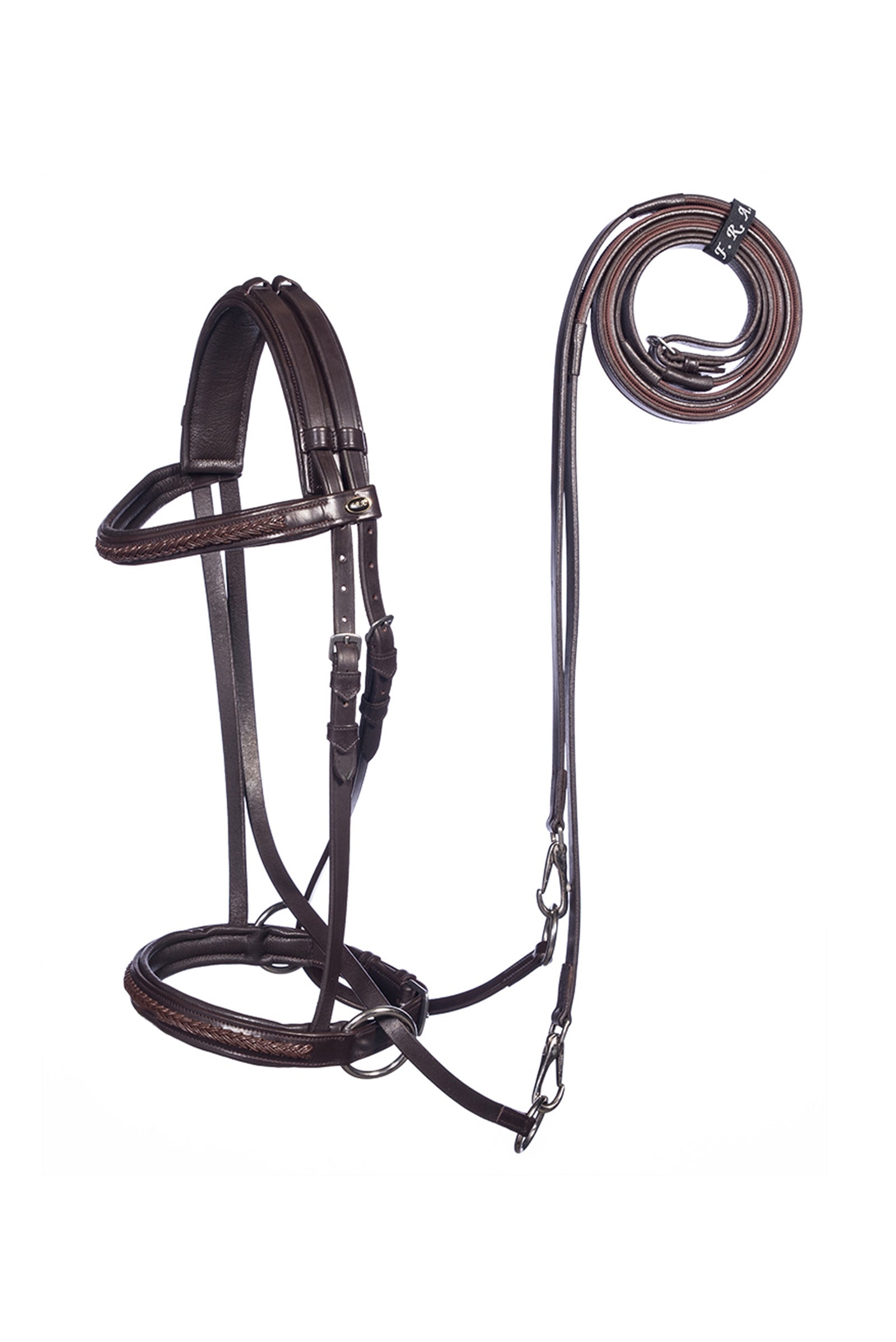 F.R.A. Freedom Riding Articles Ulan Bitless Bridle (System 5) Leather w/ Leather Reins Briderie et enrênements