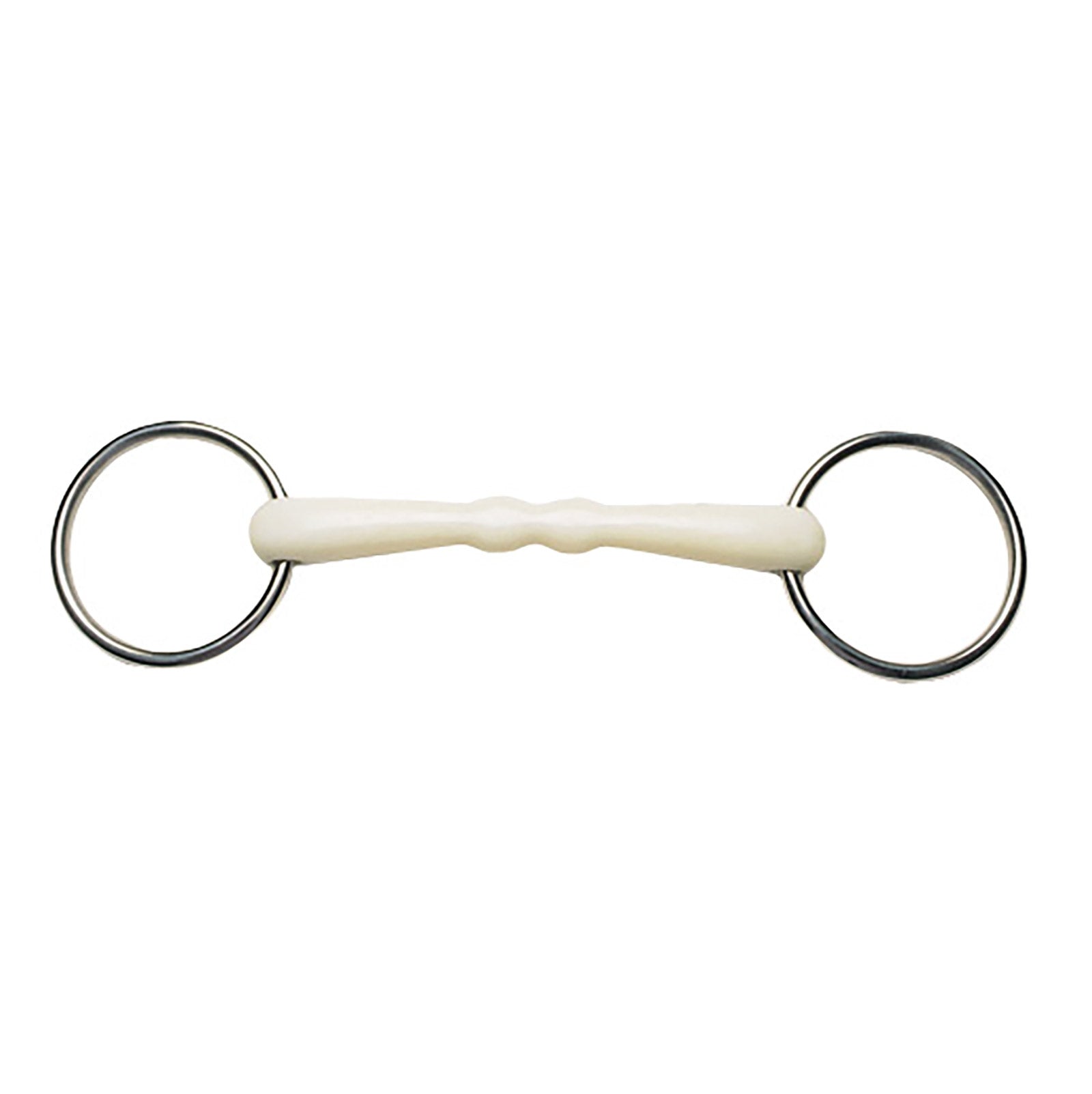 Korsteel Mors de filet , droit cintré, résine flexible, à anneaux Chantilly Mors