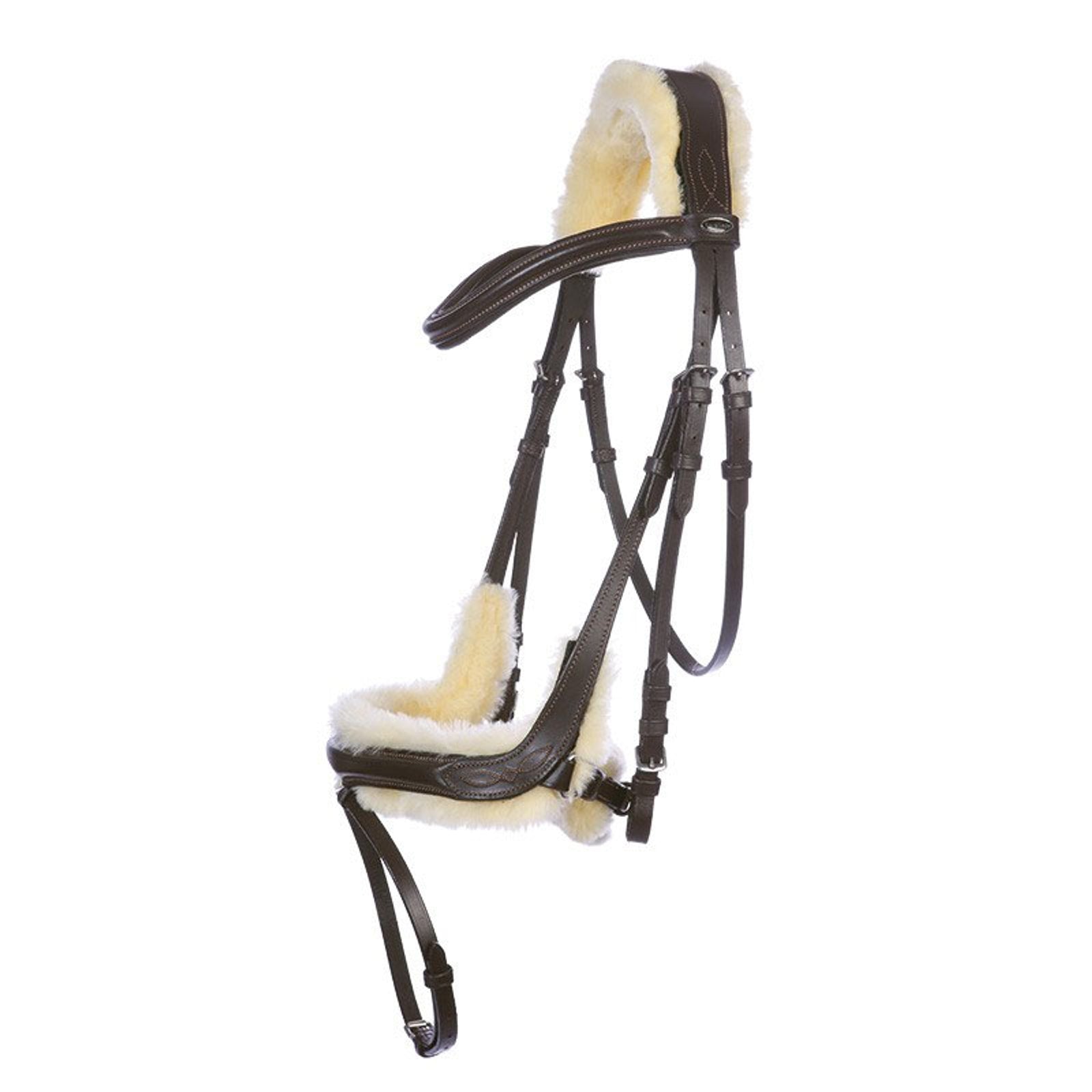 Kavalkade Bridon Ivy mouton, muserolle combinée Briderie et enrênements