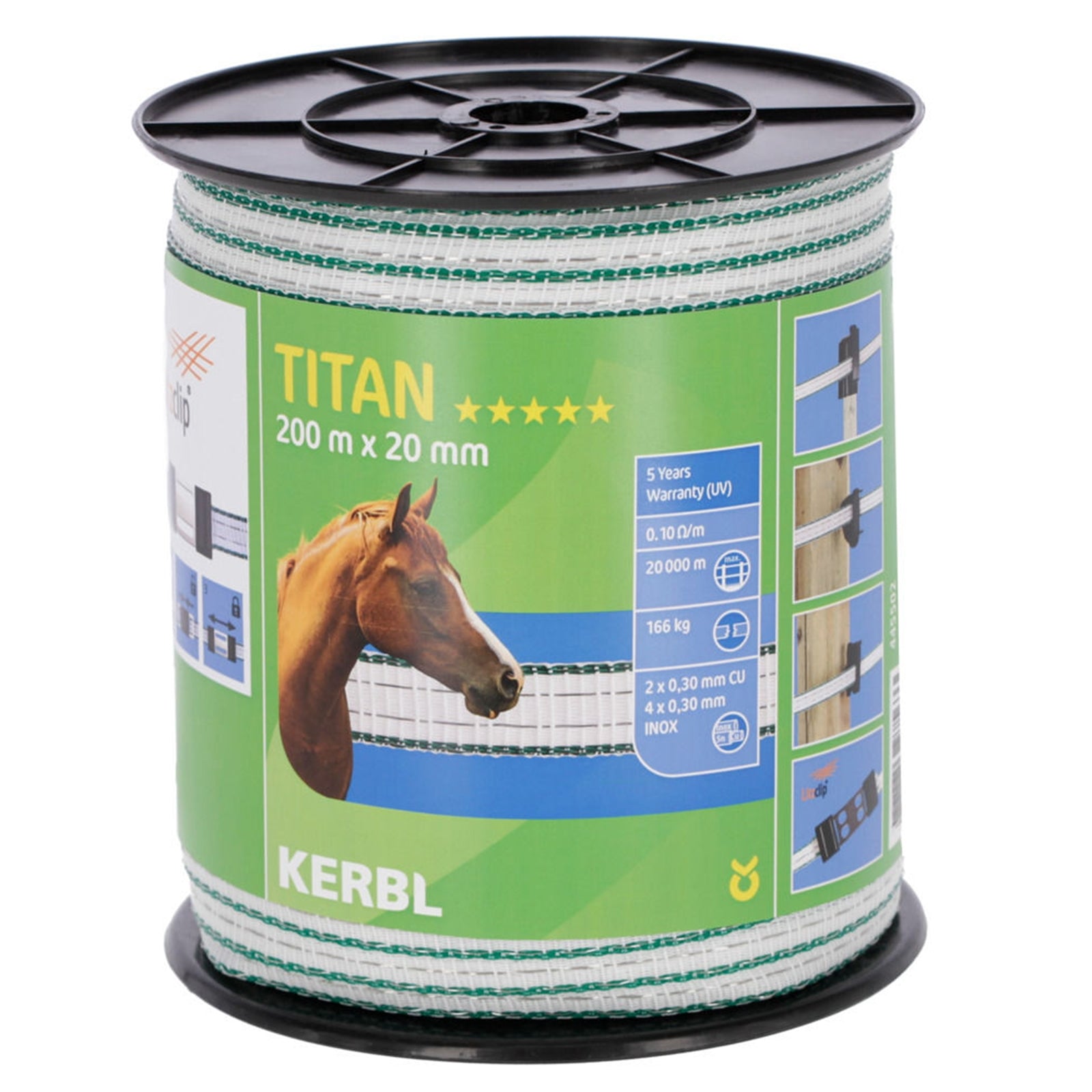 Farm Patrol Clôture électrique ruban Kerbl Titan 20 mm Equipements pour clôture électrique