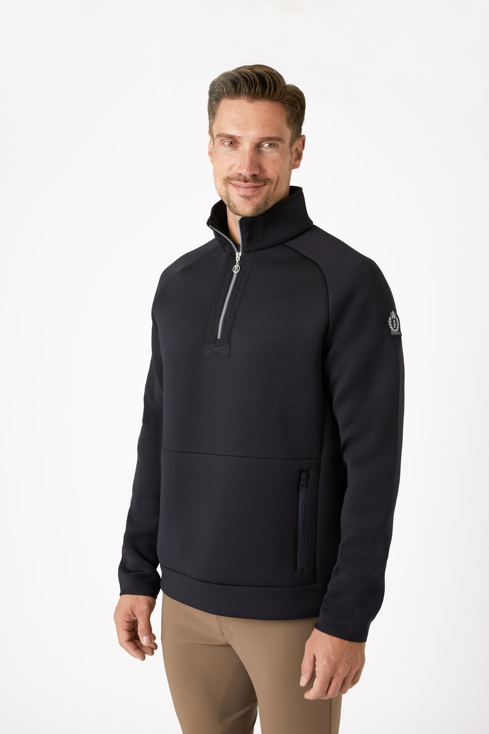 B Vertigo Sweat-shirt fonctionnel pour hommes Nicolas avec poches zippées Vêtements d'équitation homme