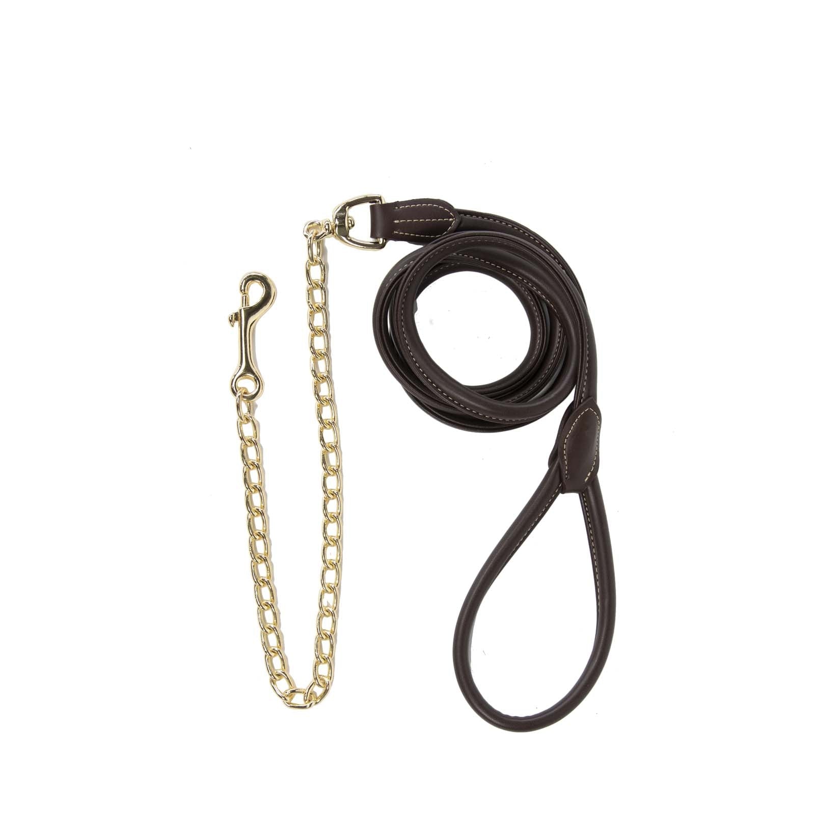 Kentucky Horsewear Longe de présentation en cuir avec chaîne Licols & longes