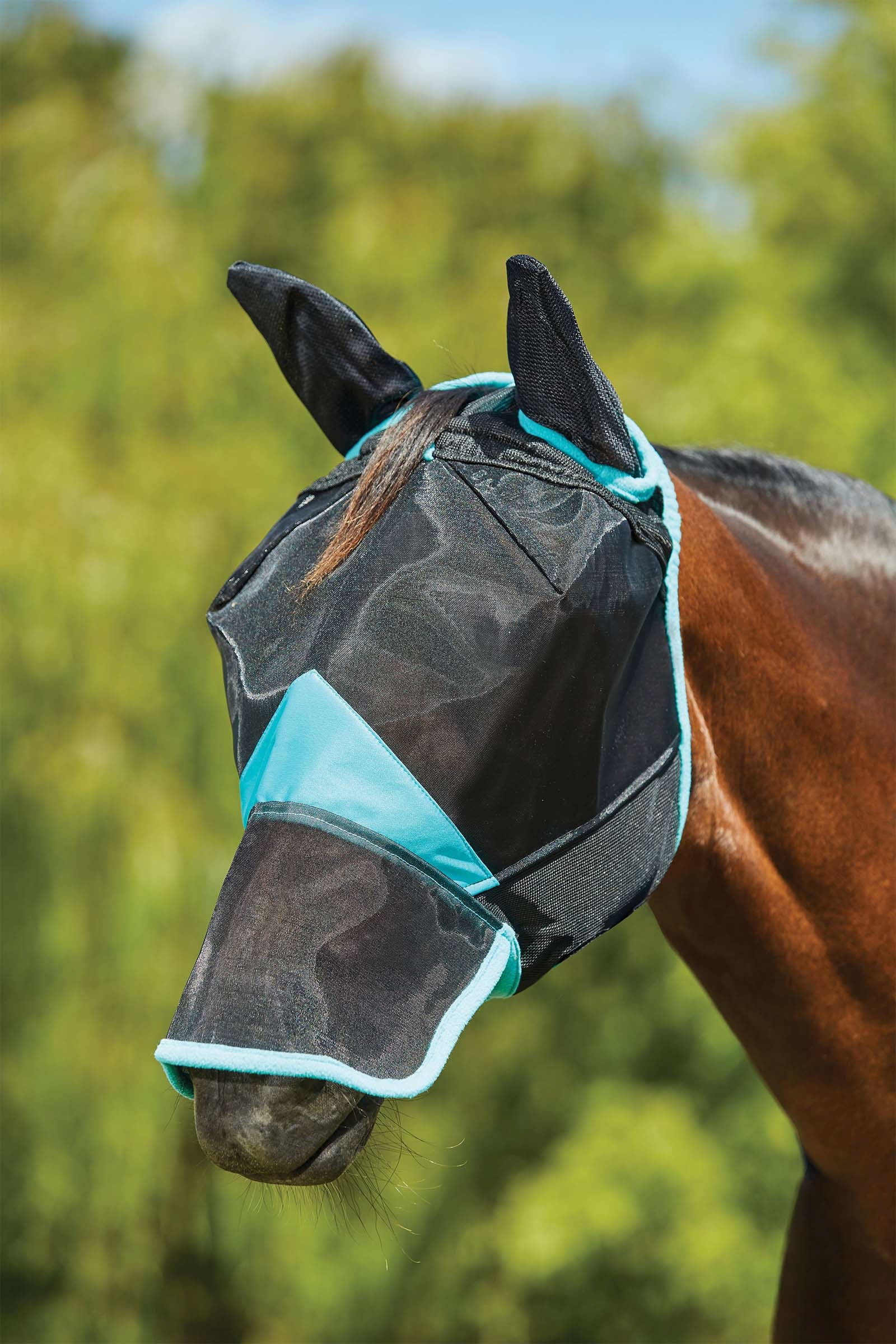 Weatherbeeta Comfitec Deluxe Fine Mesh Mask with Ears & Nose Anti-mouches cheval