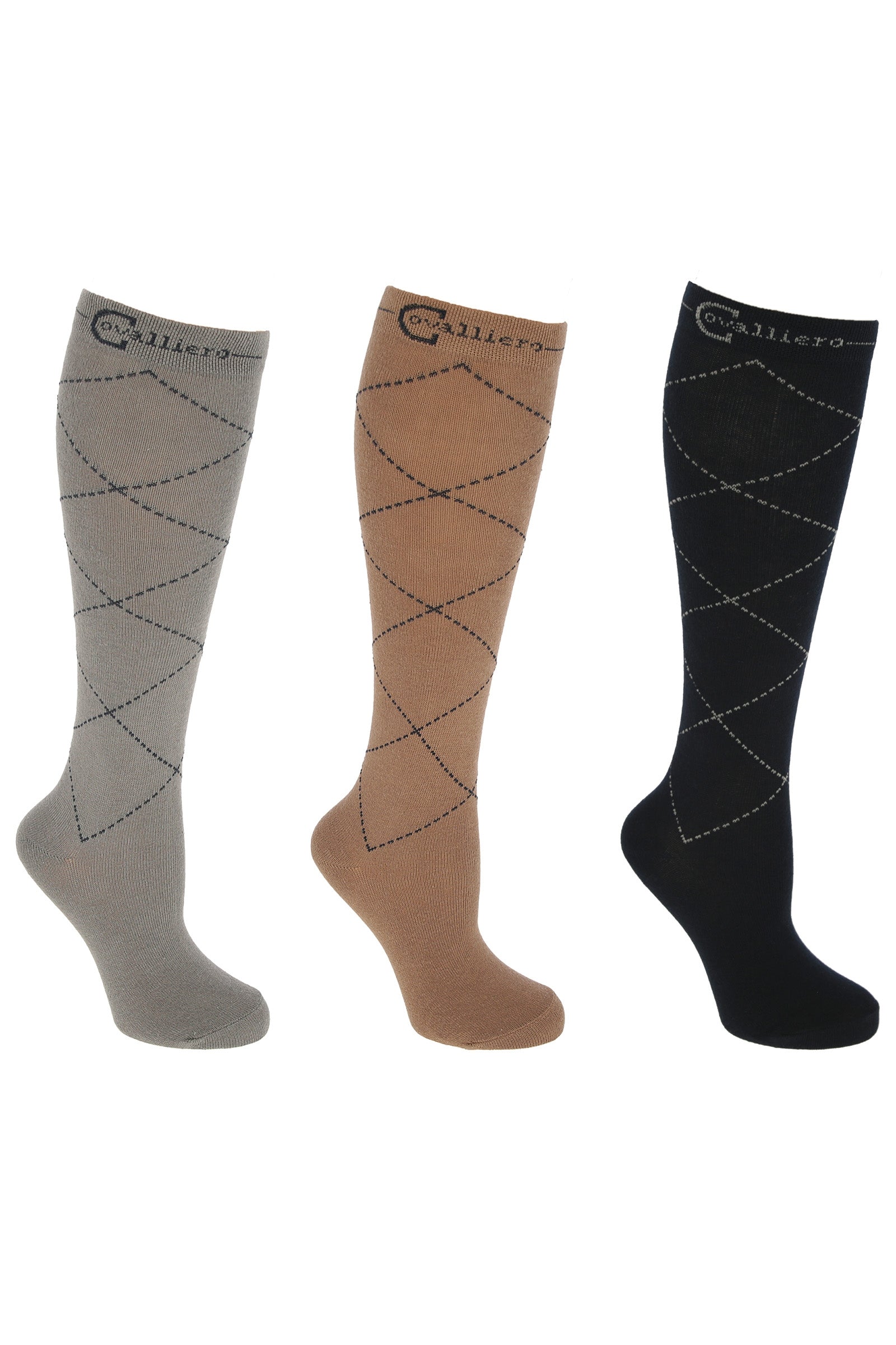Covalliero Chaussettes d'équitation Karo (lot de 3) Chaussettes