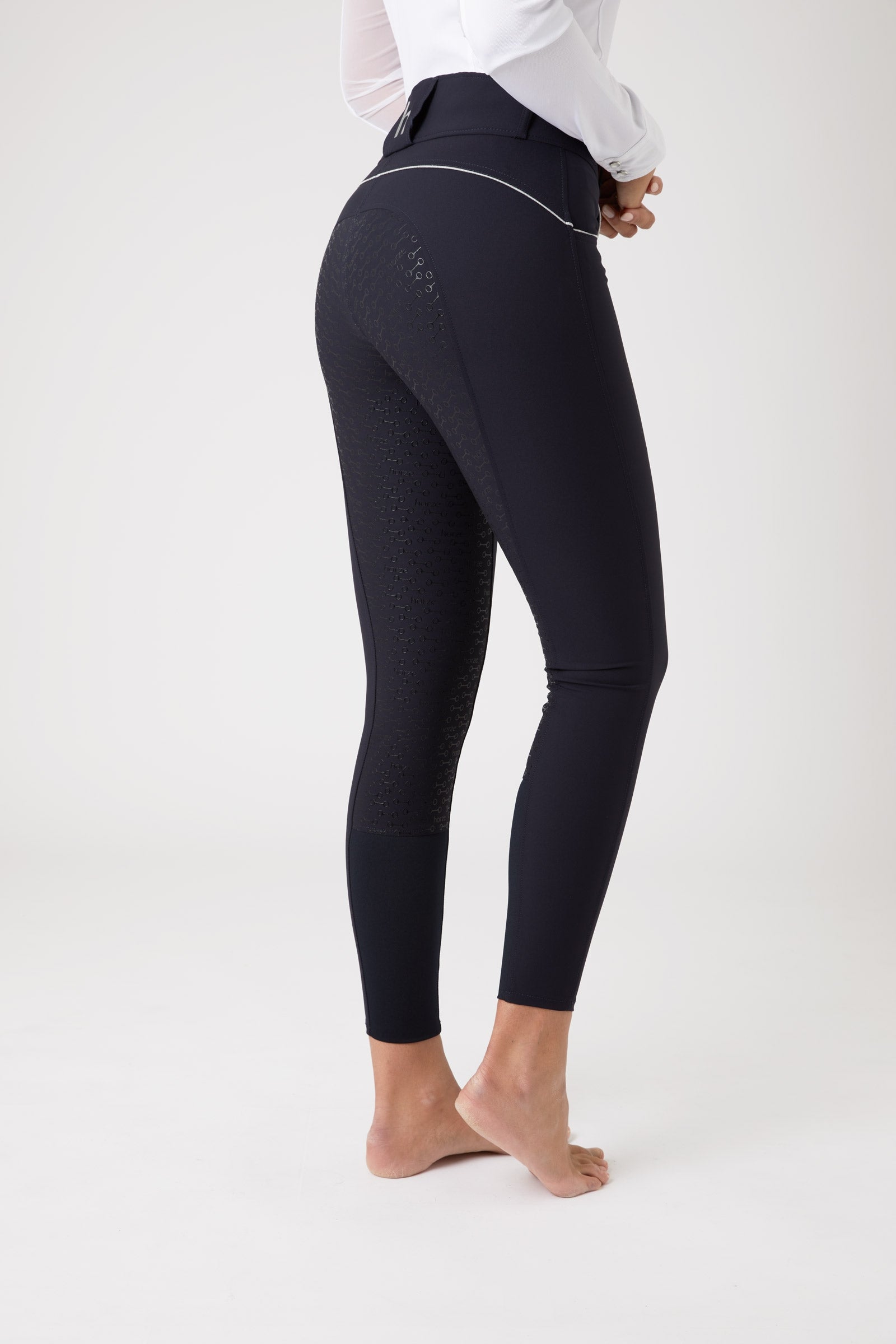 Horze Pantalon d'équitation taille haute fond intégral silicone Aubrey, femme Womens Breeches