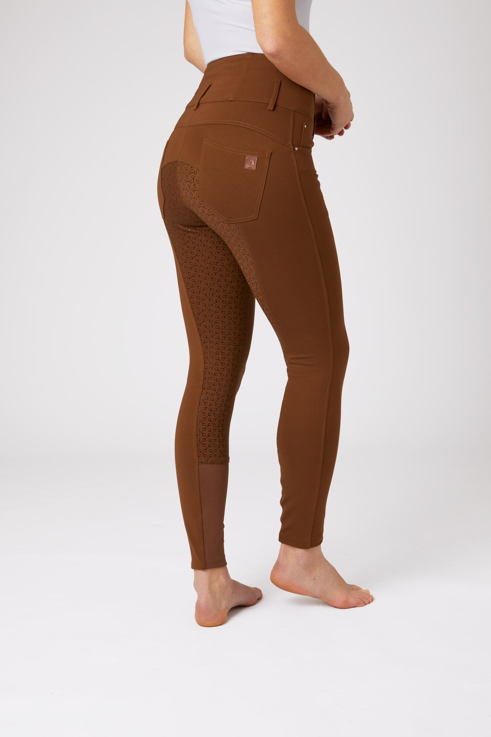 Horze Pantalon d'équitation taille haute Tara, silicone, fond intégral, femme Womens Breeches