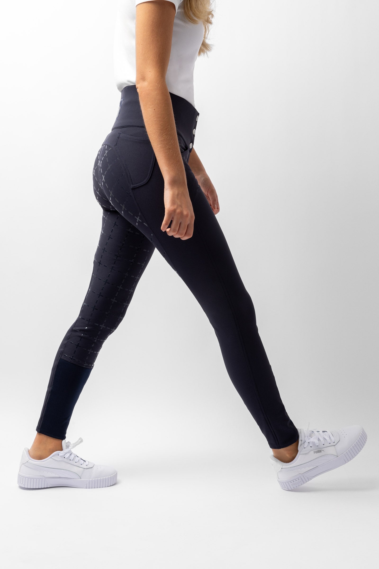 Horze Desiree Women's High Waist Silicone Full Seat Breeches UPF 50+ Womens Breeches