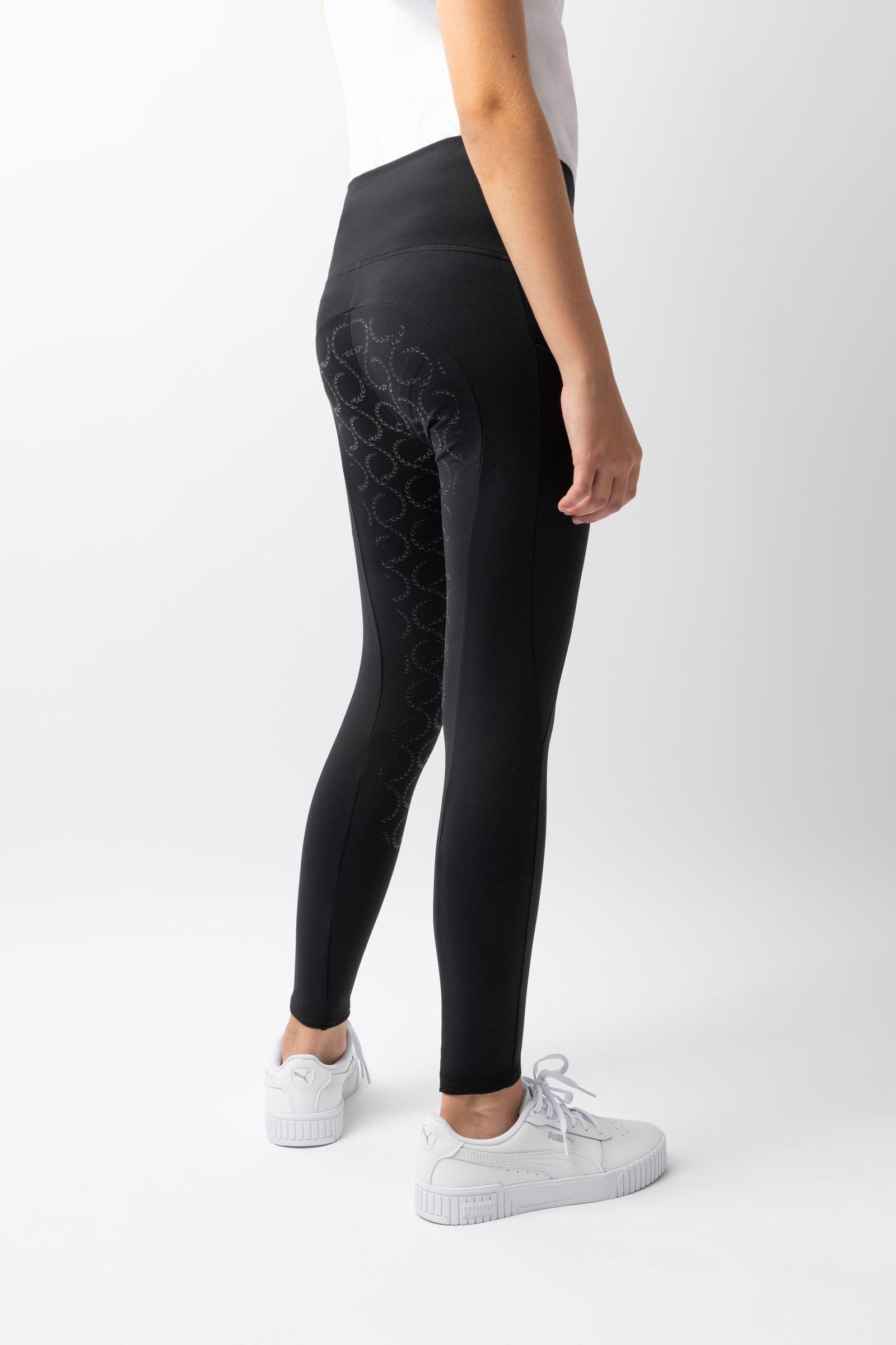 Horze Gillian Leggings d'équitation de compression à fond intégral pour enfant Vêtements d'équitation enfant