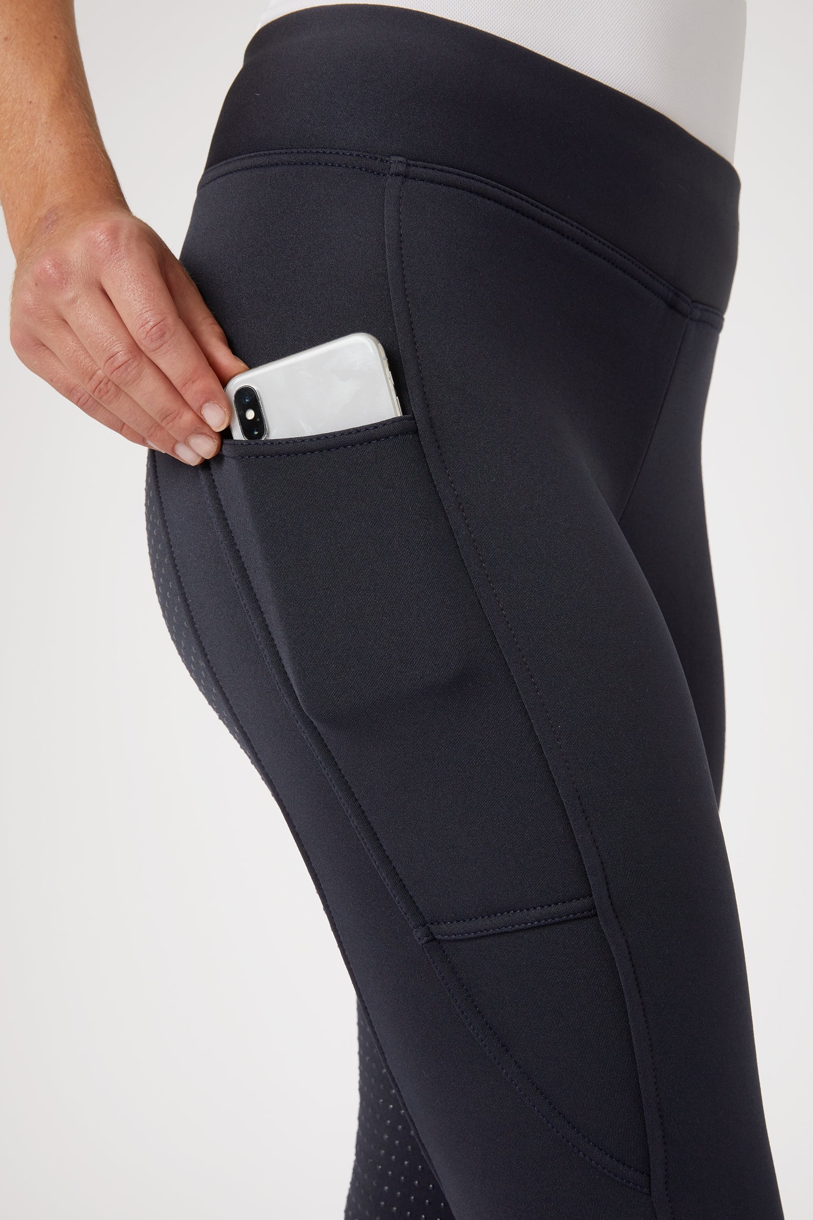 Horze Active Women's Full Grip Winter Riding Tights with Phone Pocket Womens Breeches