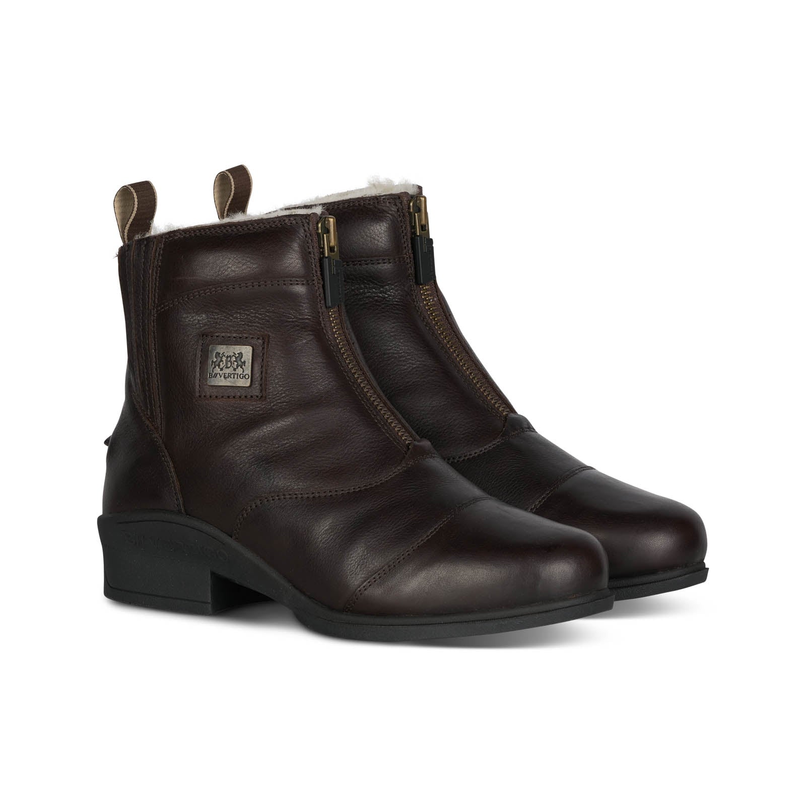 B Vertigo Bottines d'hiver Jodhpur pour femme avec doublure en fourrure d'agneau Mercury Bottes d'équitation & chaps
