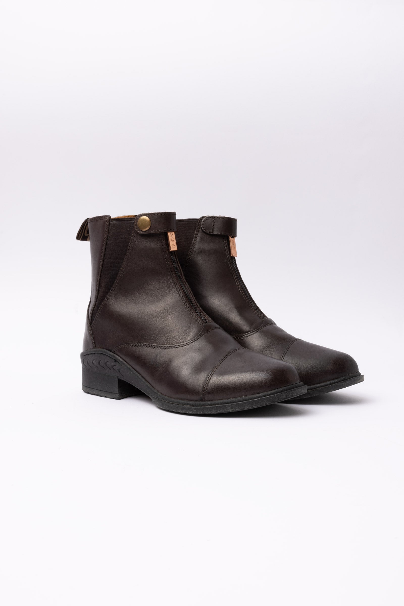 Horze Bottines Jodphur en cuir Rose avec fermeture éclair sur le devant Bottes d'équitation & chaps