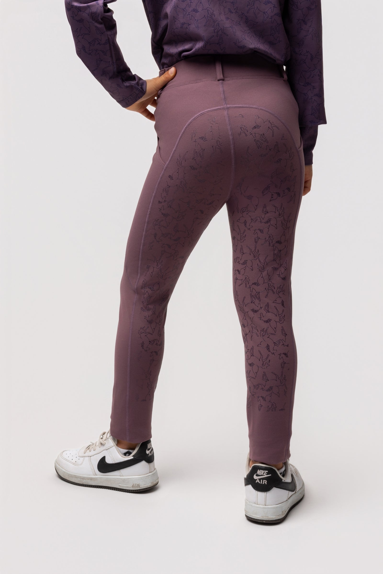 Horze Dea pantalon d'équitation pour enfants avec fond intégral Vêtements d'équitation enfant