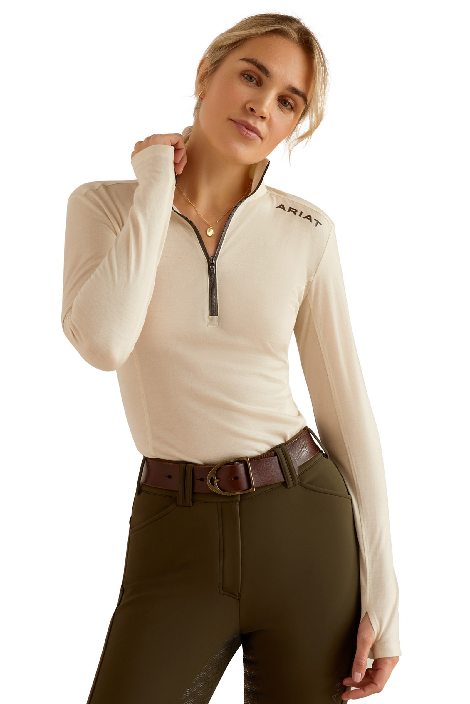 Ariat Cheviot Women´s 1/4 Zip Baselayer Shirt Vêtements d'équitation femme