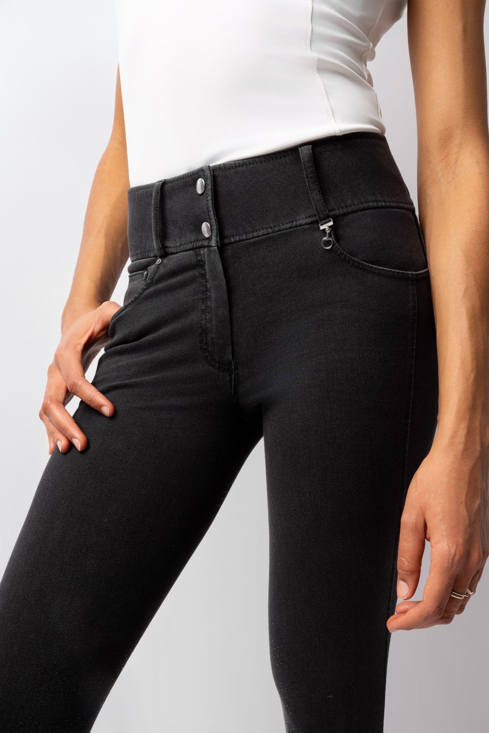 Horze Carolyn Women´s Denim Full Grip Breeches Women’s Riding Clothing