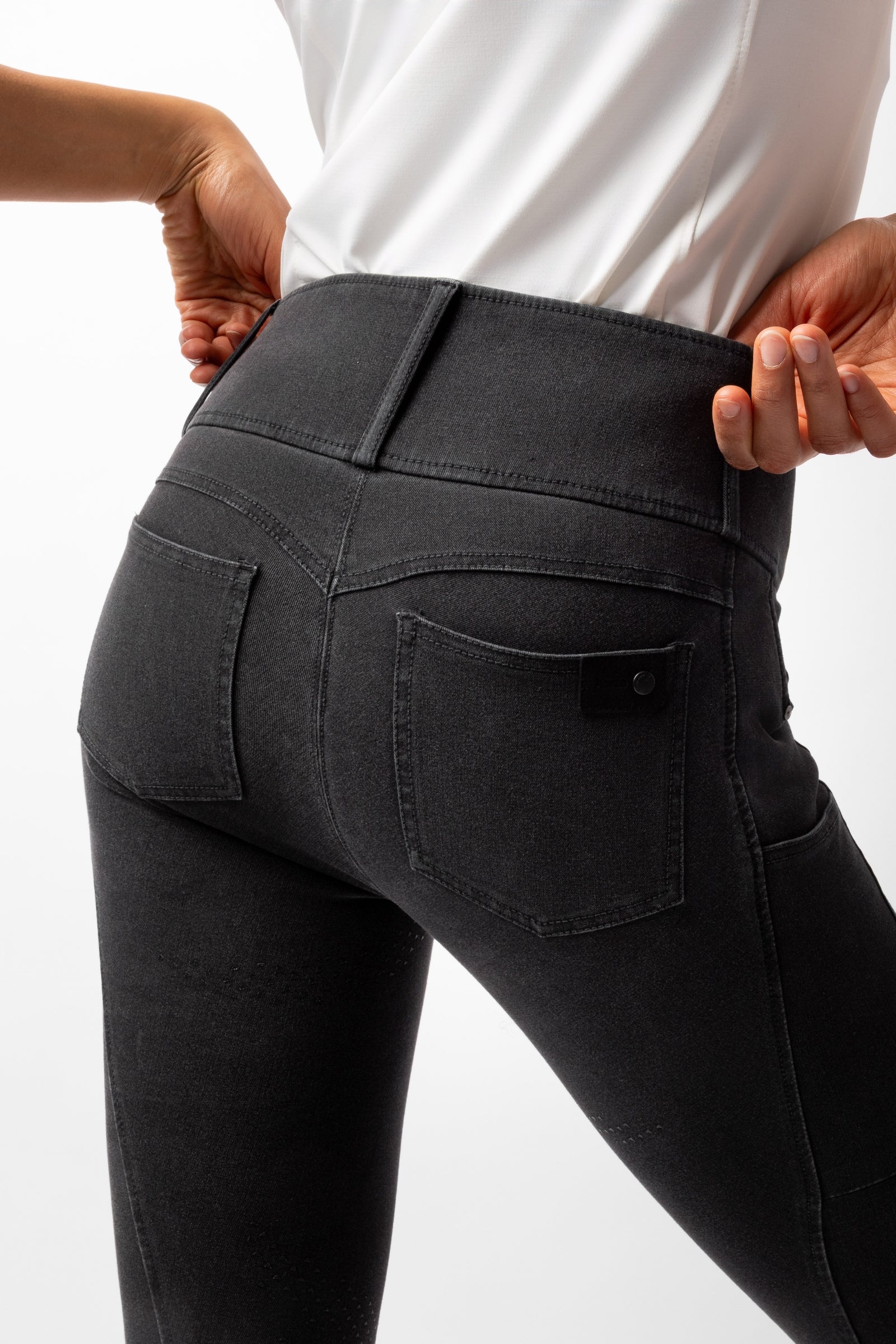 Horze Carolyn Women´s Denim Full Grip Breeches Women’s Riding Clothing