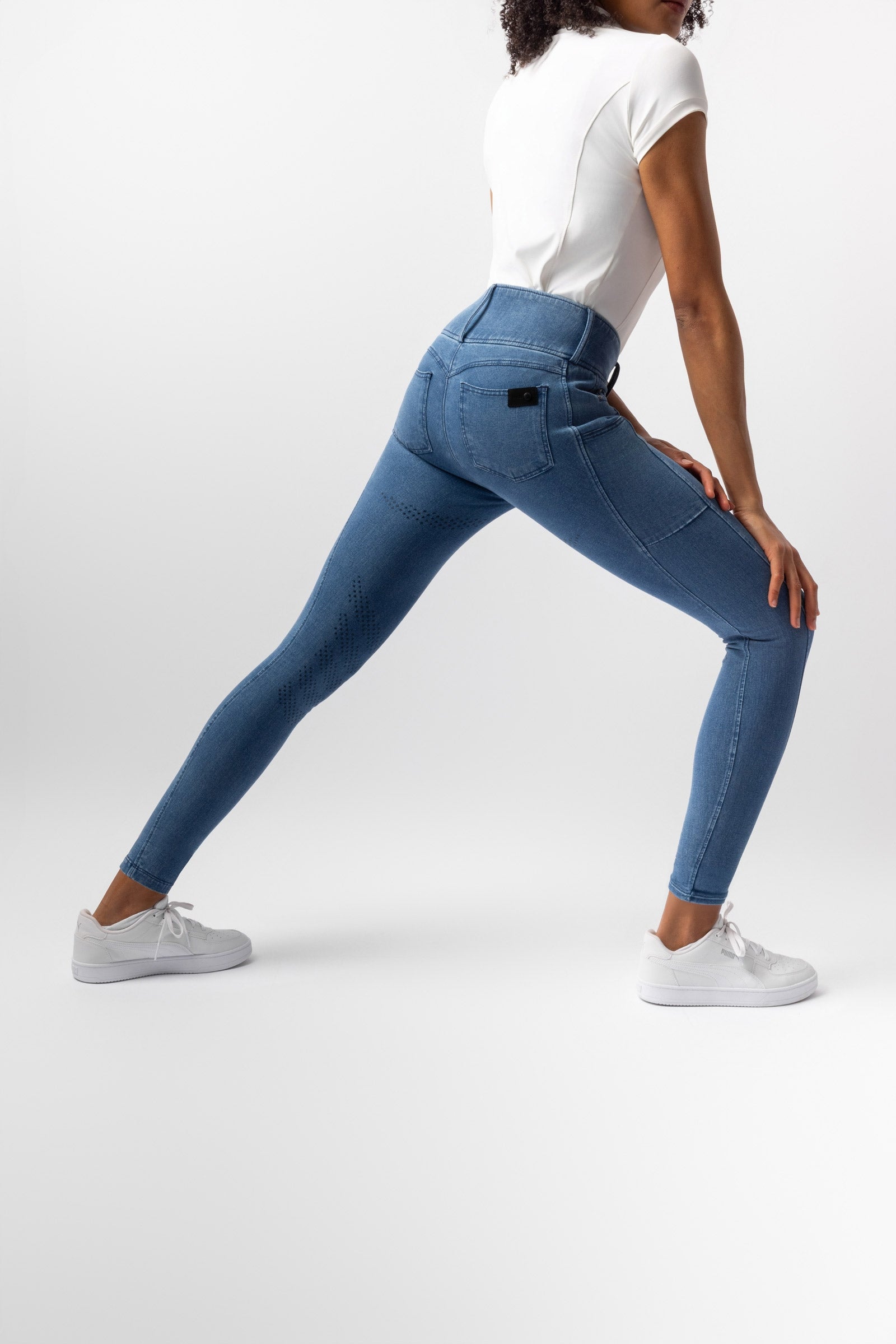 Horze Carolyn Women´s Denim Full Grip Breeches Women’s Riding Clothing