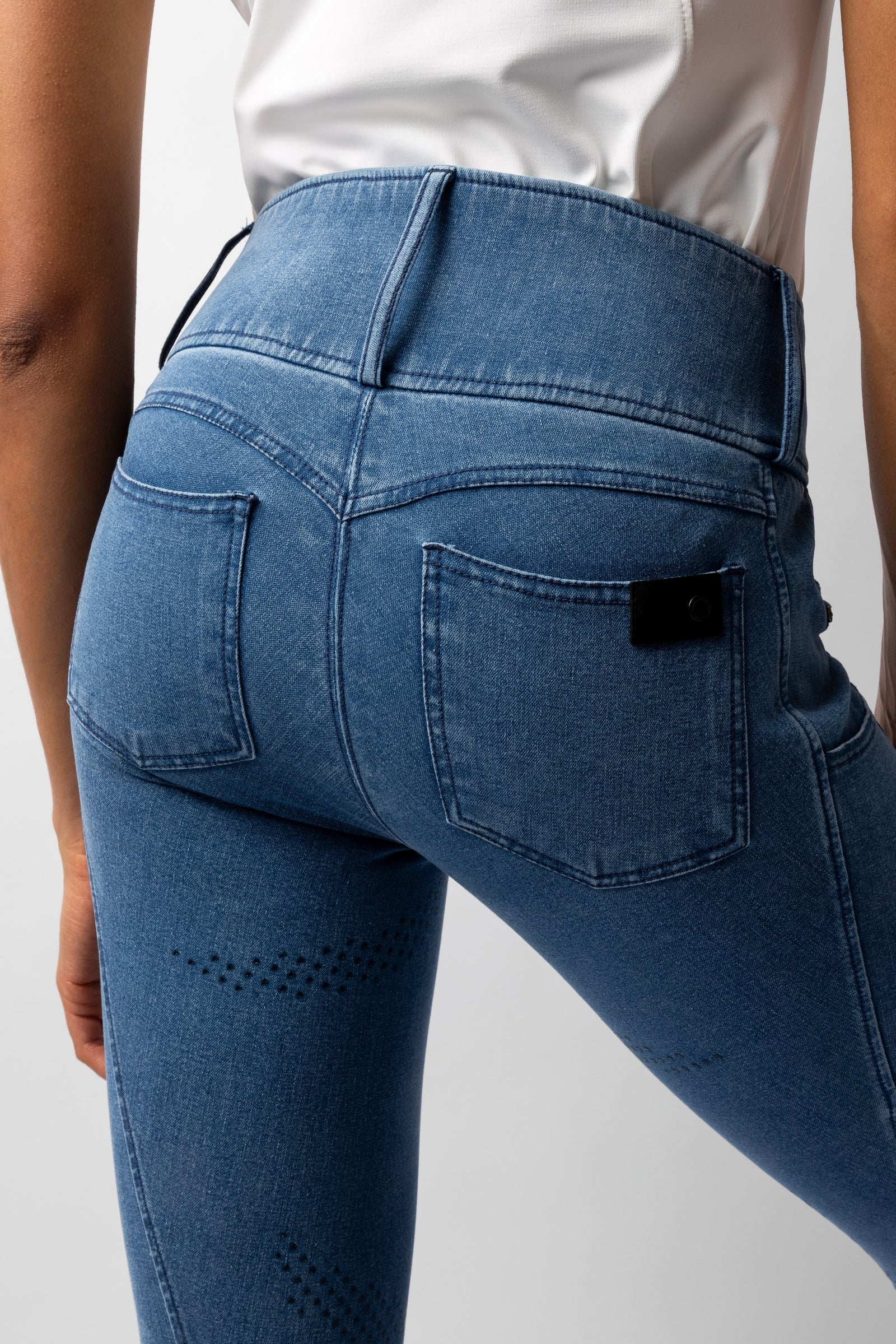 Horze Carolyn Women´s Denim Full Grip Breeches Women’s Riding Clothing