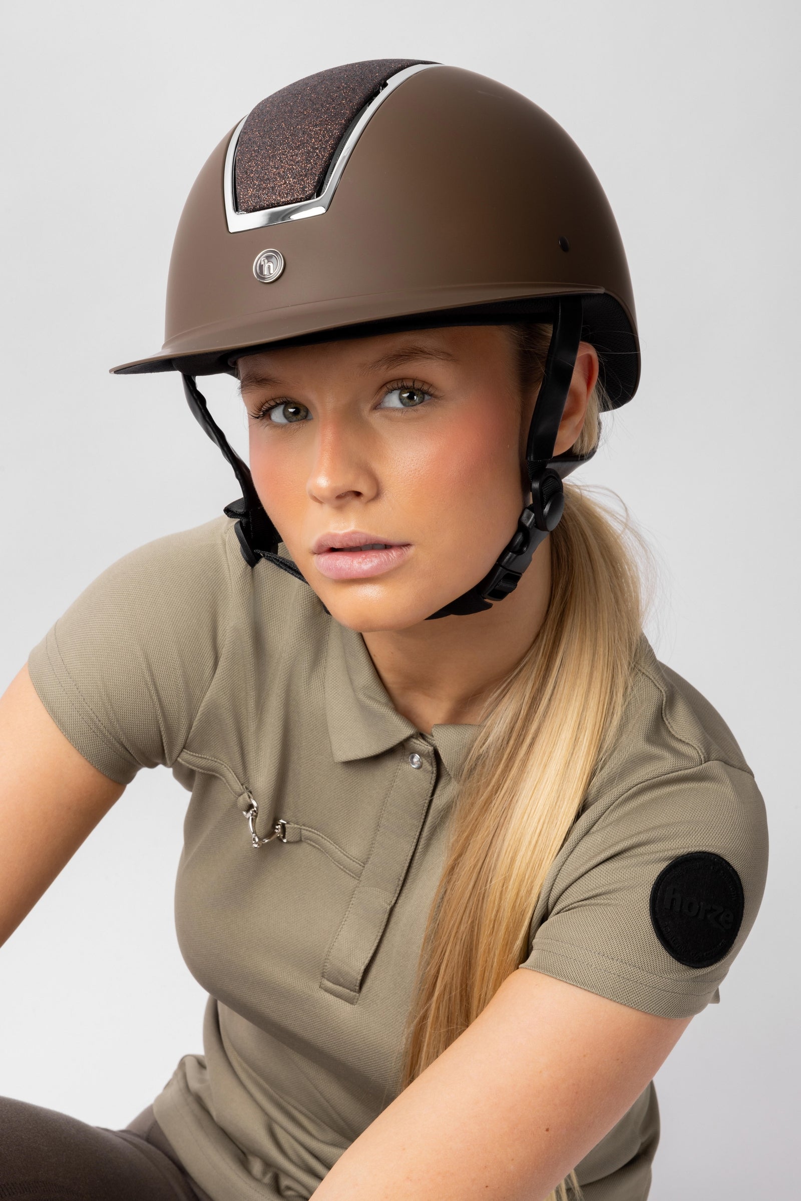 Horze Monarch II Metallic Glitter Helmet Safety Equipment