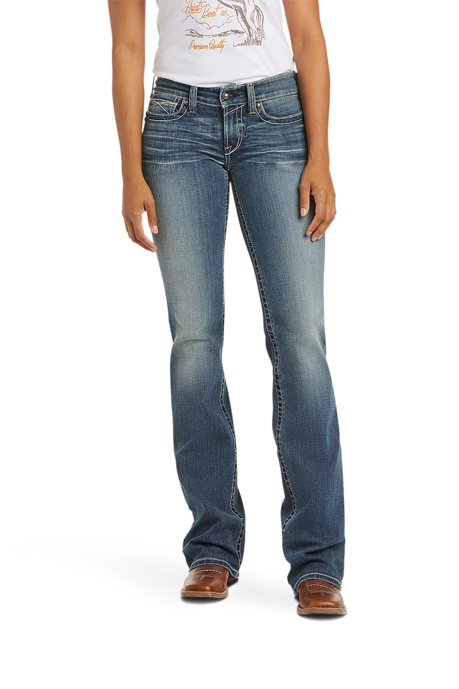 Ariat Whipstitch R.E.A.L. Bootcut stretch jeans avec taille mi-haute Womens Breeches