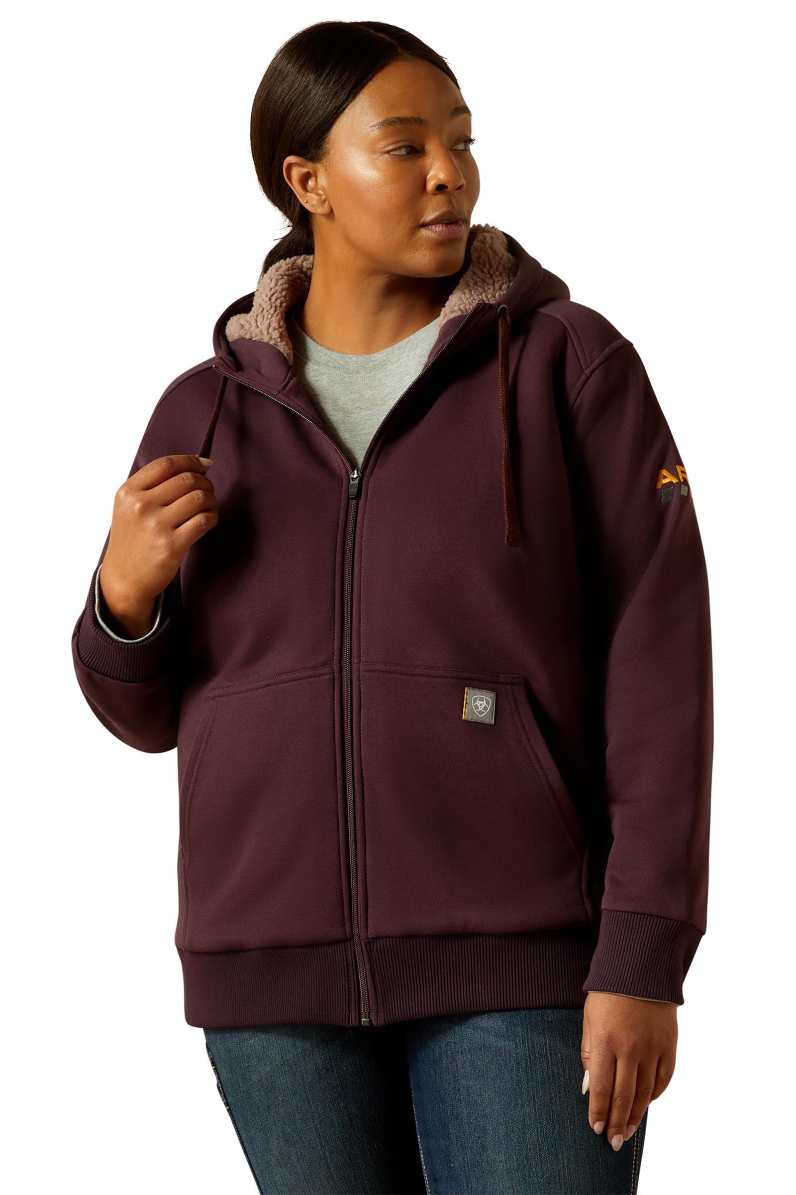 Ariat Rebar All-Weather Sherpa Sweat à capuche avec zip Vêtements d'équitation femme