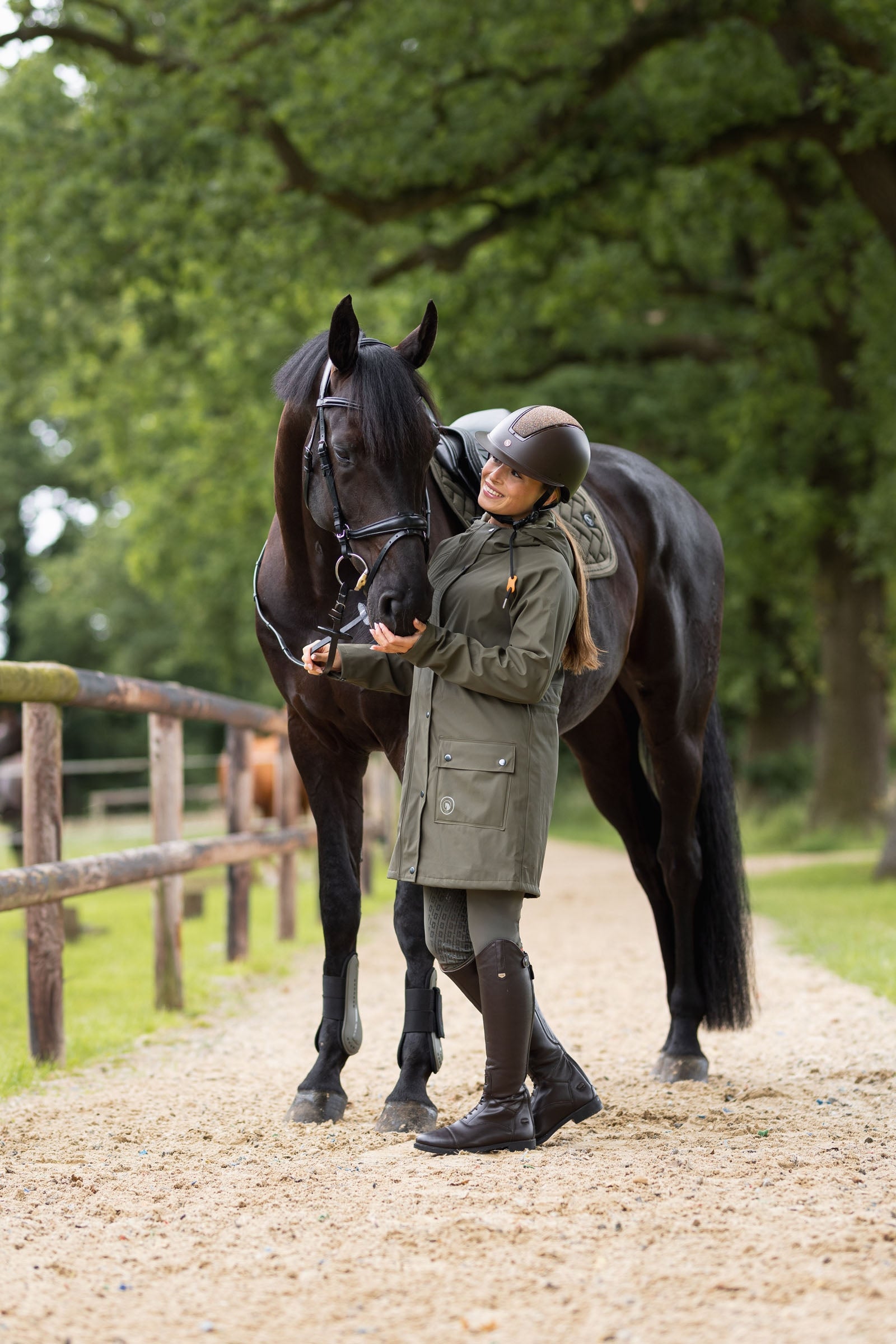 Horze Elise Raincoat with Padded Lining Women’s Riding Clothing