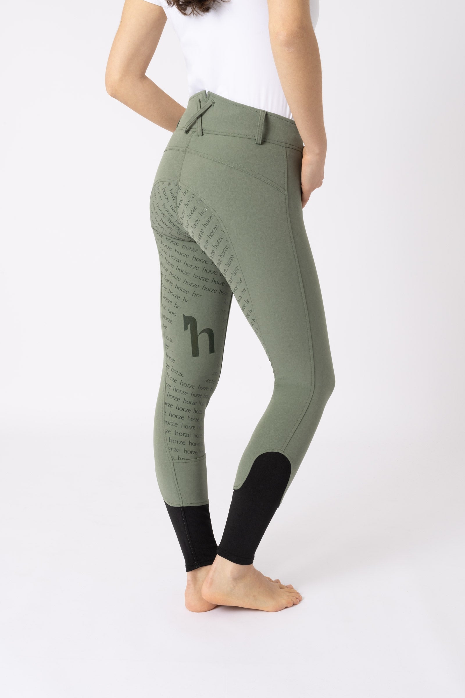 Horze Pantalon d'équitation taille haute, silicone, fond intégral, femme Womens Breeches