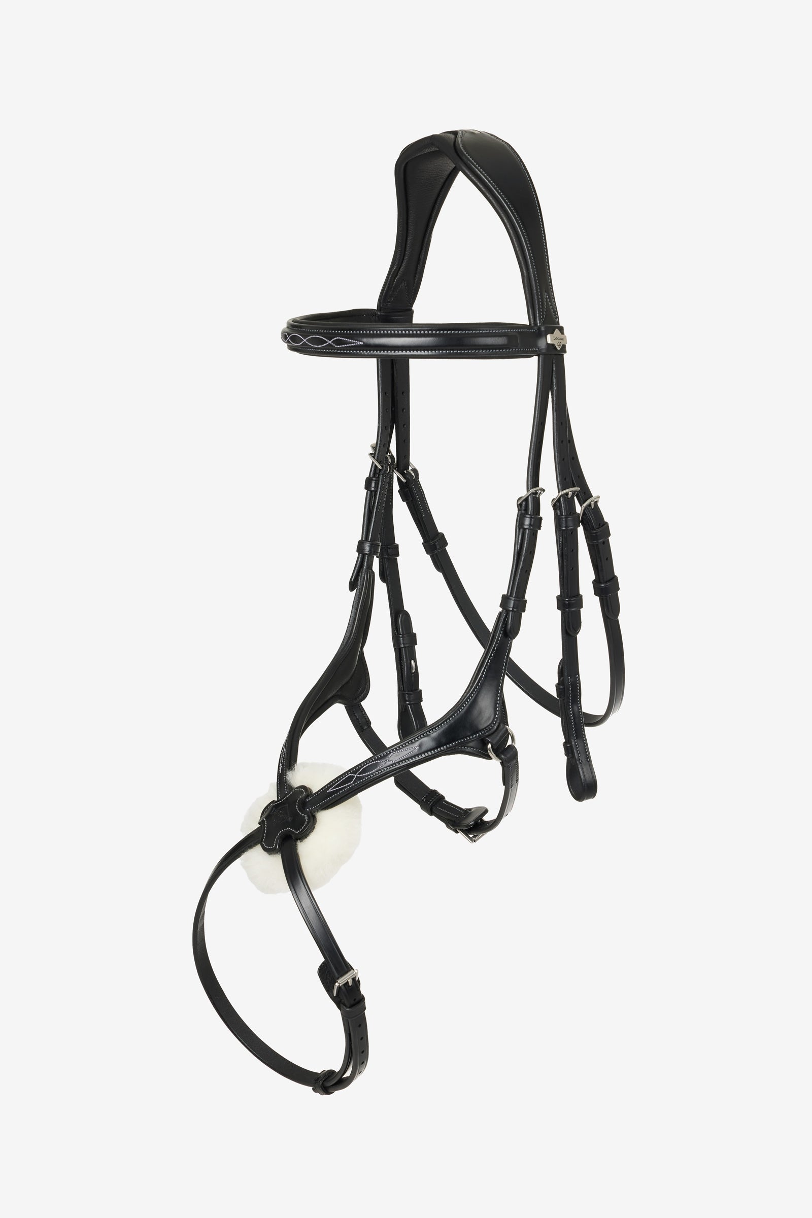 Bridon équitation pour cheval à coutures avec rênes à lacets Bridon équitation pour cheval à coutures avec rênes à lacets