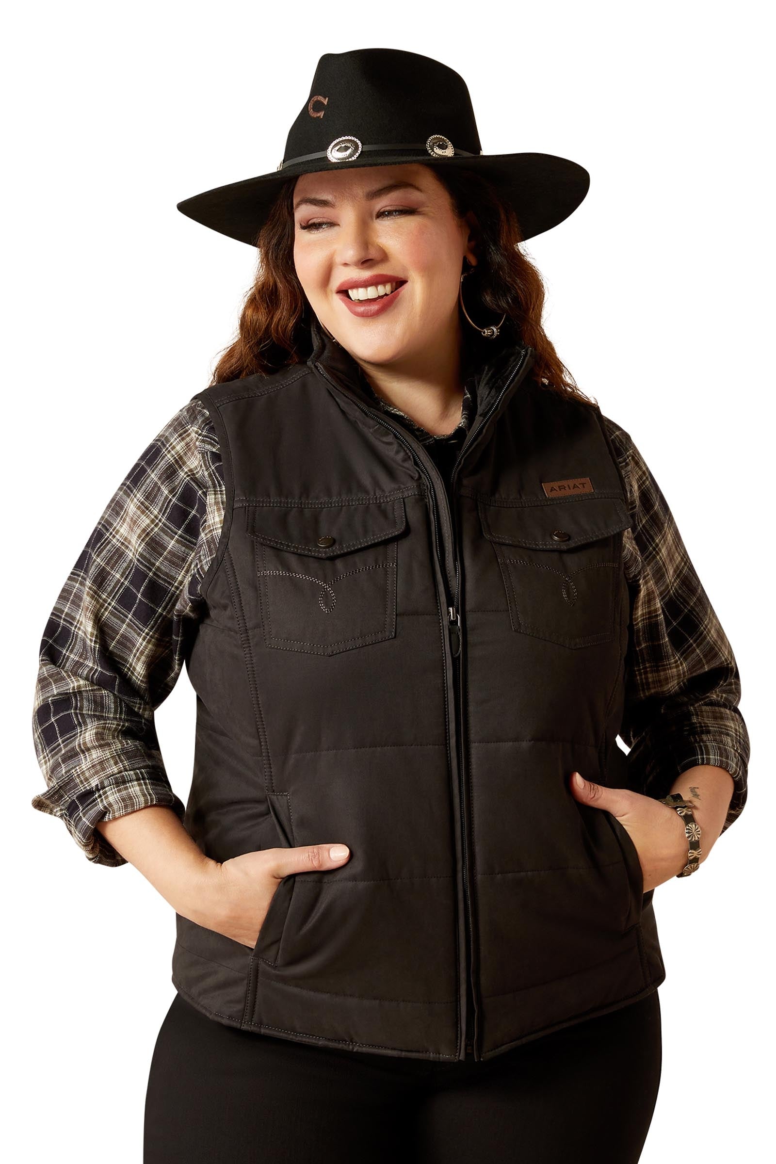 Gilet matelassé matelassé ARIAT XL noir western cowboy Gilet matelassé matelassé ARIAT XL noir western cowboy