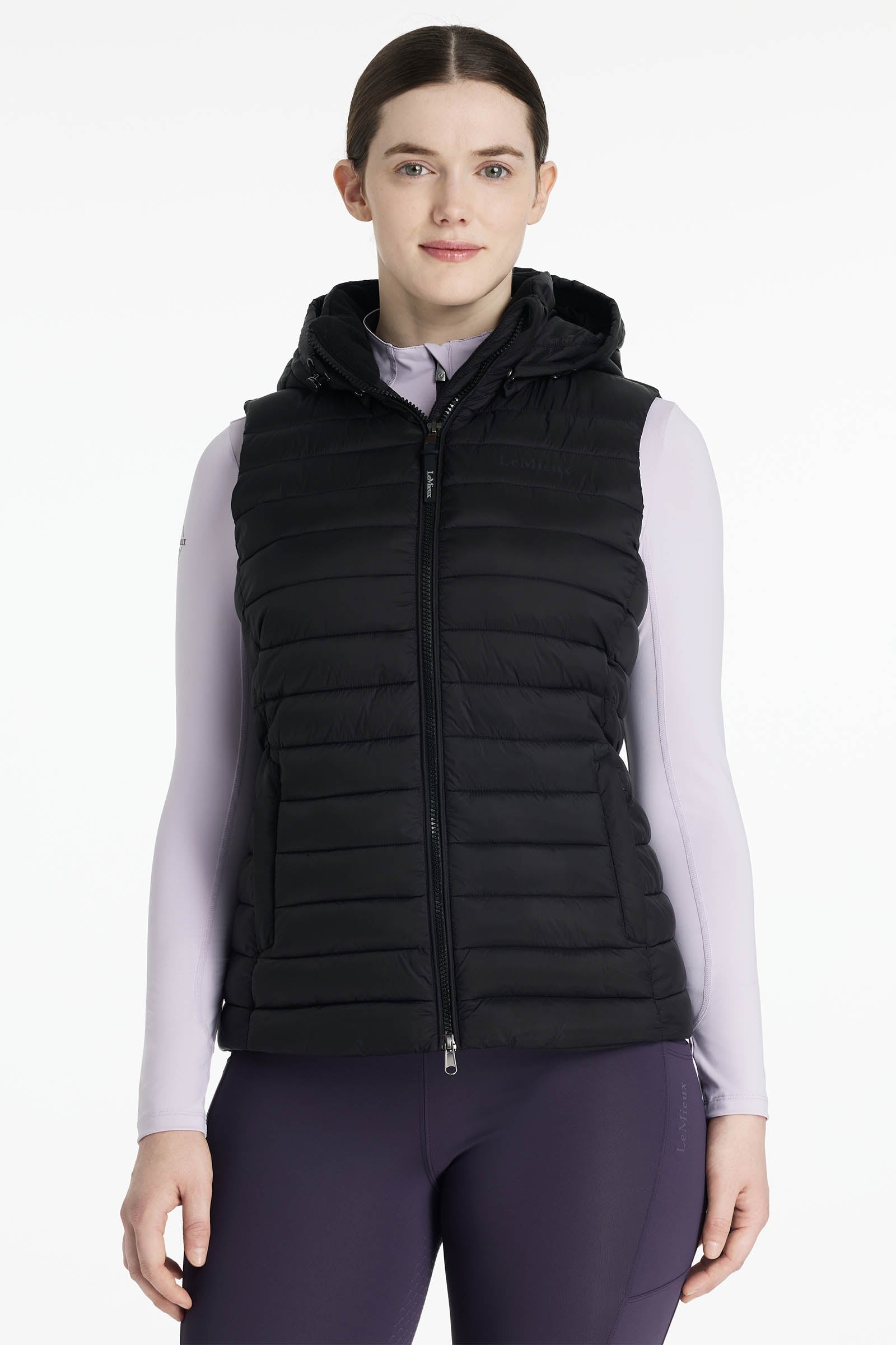 Rose gilet sans manches matelassé femme avec capuche Black 36