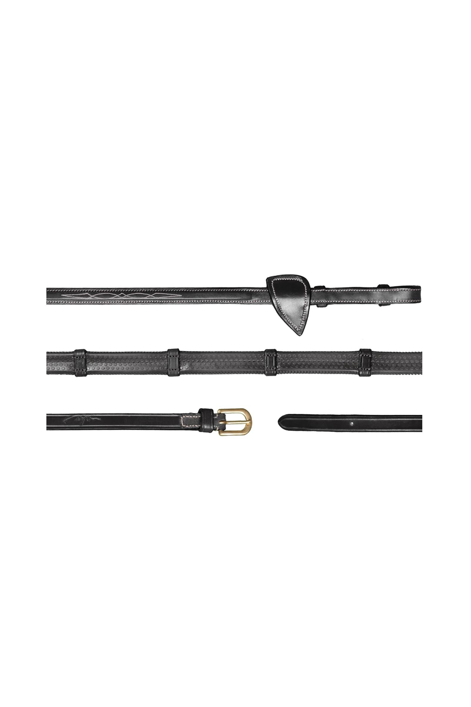 Dy'on D Collection rênes en caoutchouc (13 mm) avec 7 butées en cuir Briderie et enrênements