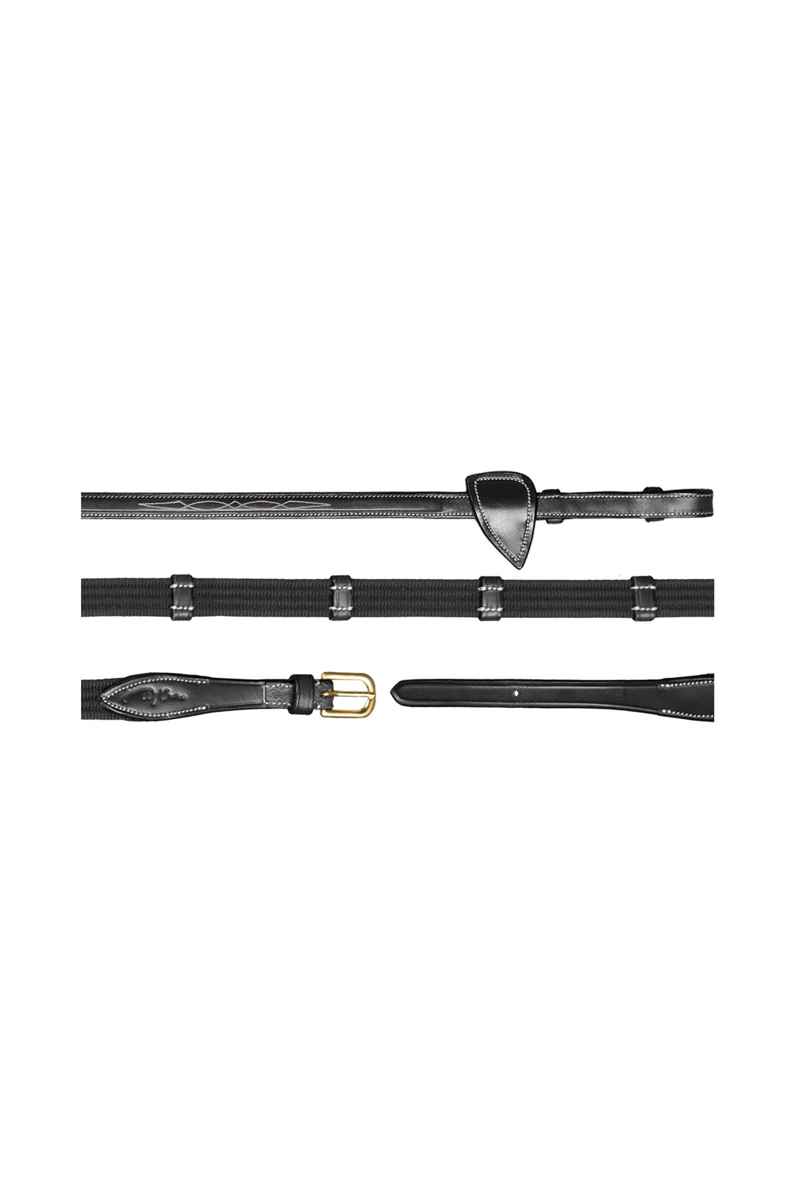 Dy'on D Collection rênes en sangle (16 mm) avec 9 arrêtoirs en cuir Briderie et enrênements