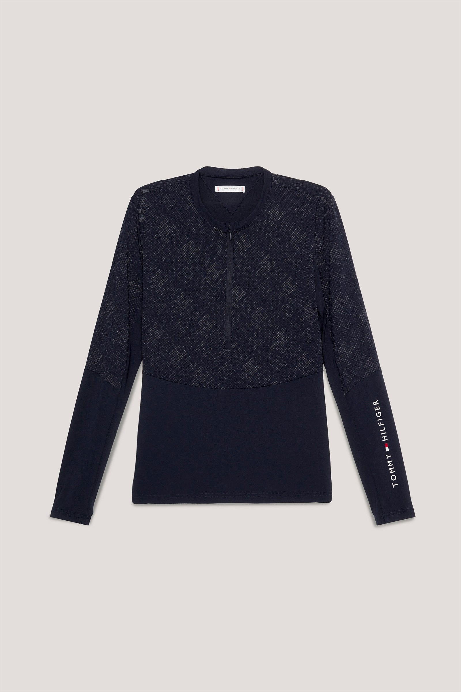 Tommy Hilfiger Equestrian Cologne Haut d'entraînement à manches longues 1/4 zip réfléchissant Vêtements d'équitation femme