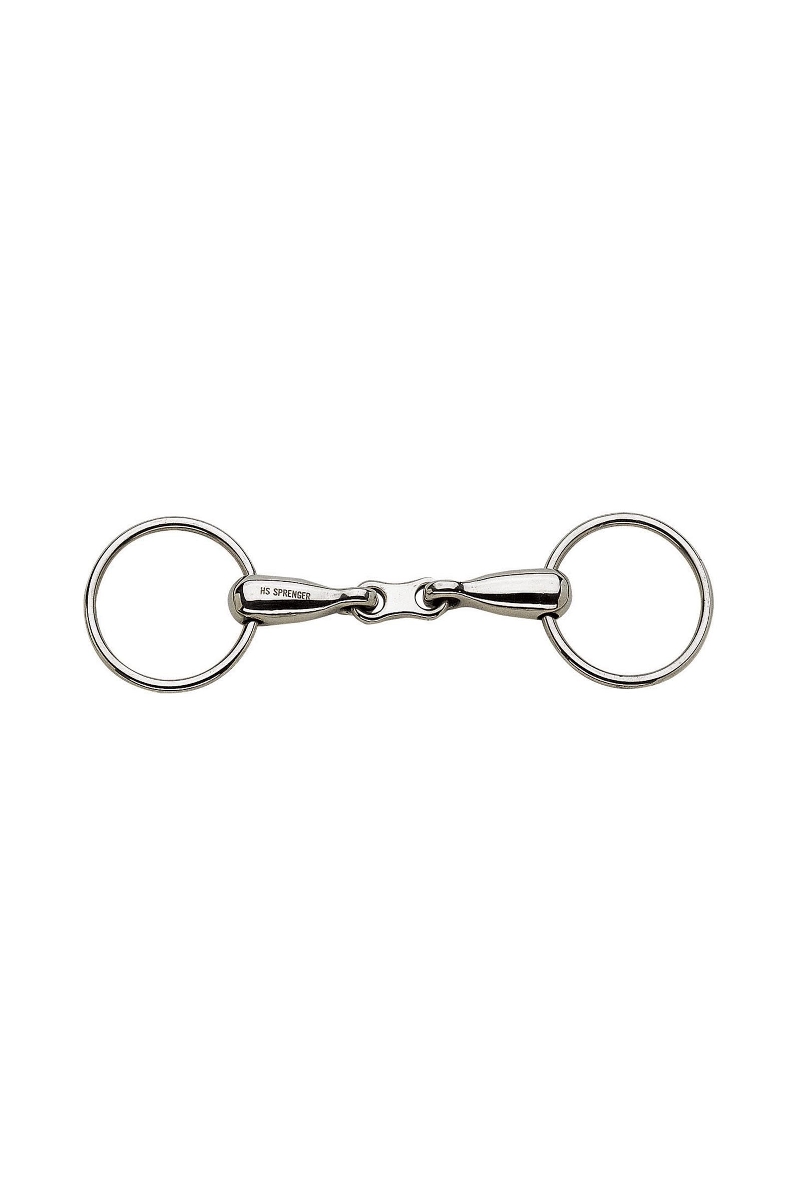 Sprenger mors à anneaux avec olive française, double brisure, 16 mm, acier inoxydable Mors