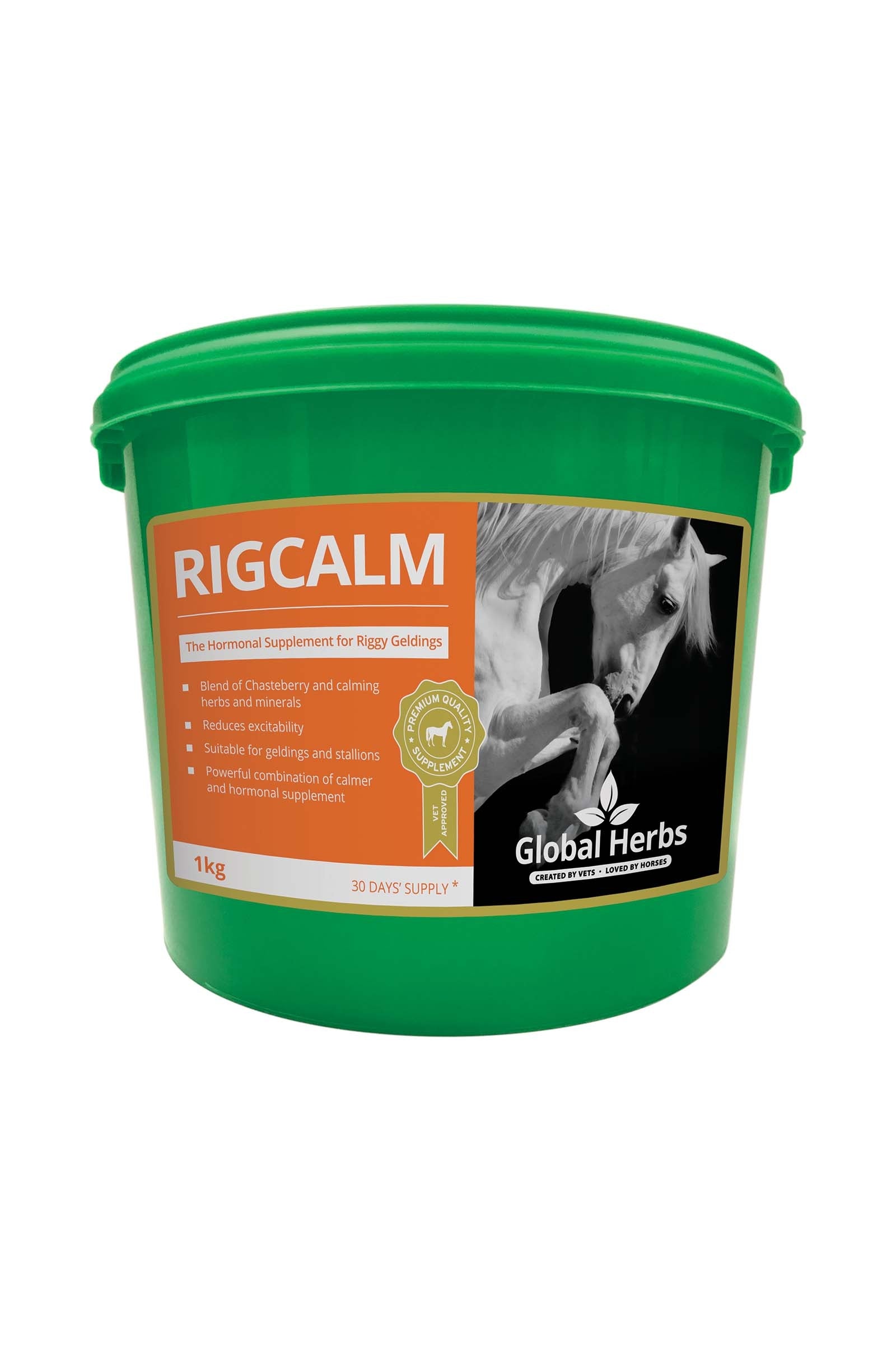 Global Herbs Complément alimentaire de soin Calmant RigCalm, 1 kg Horse Feed & Nutrition