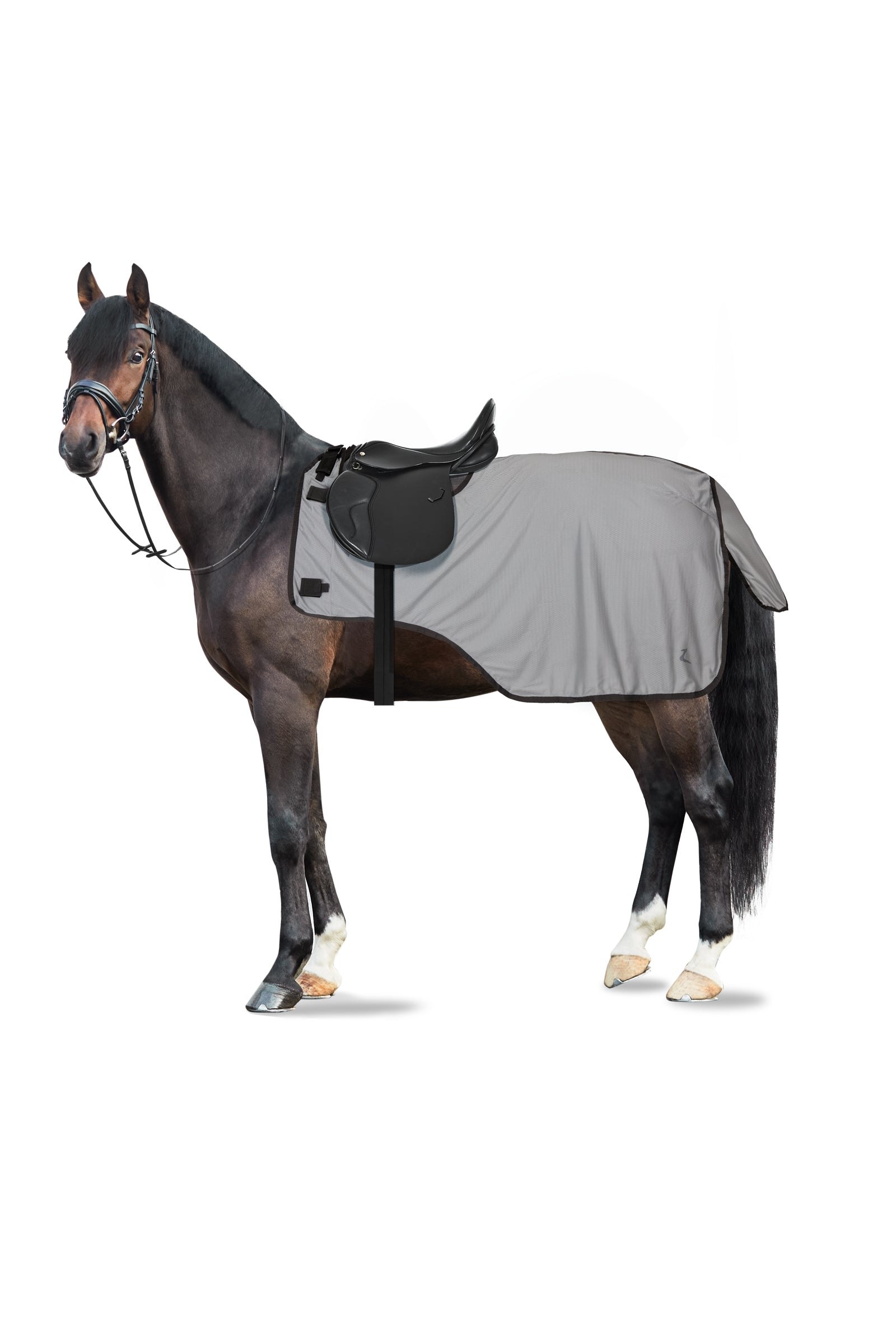 WALDHAUSEN Couverture Anti-Mouches Cheval Avec Col Amovible - 125 Cm Gris