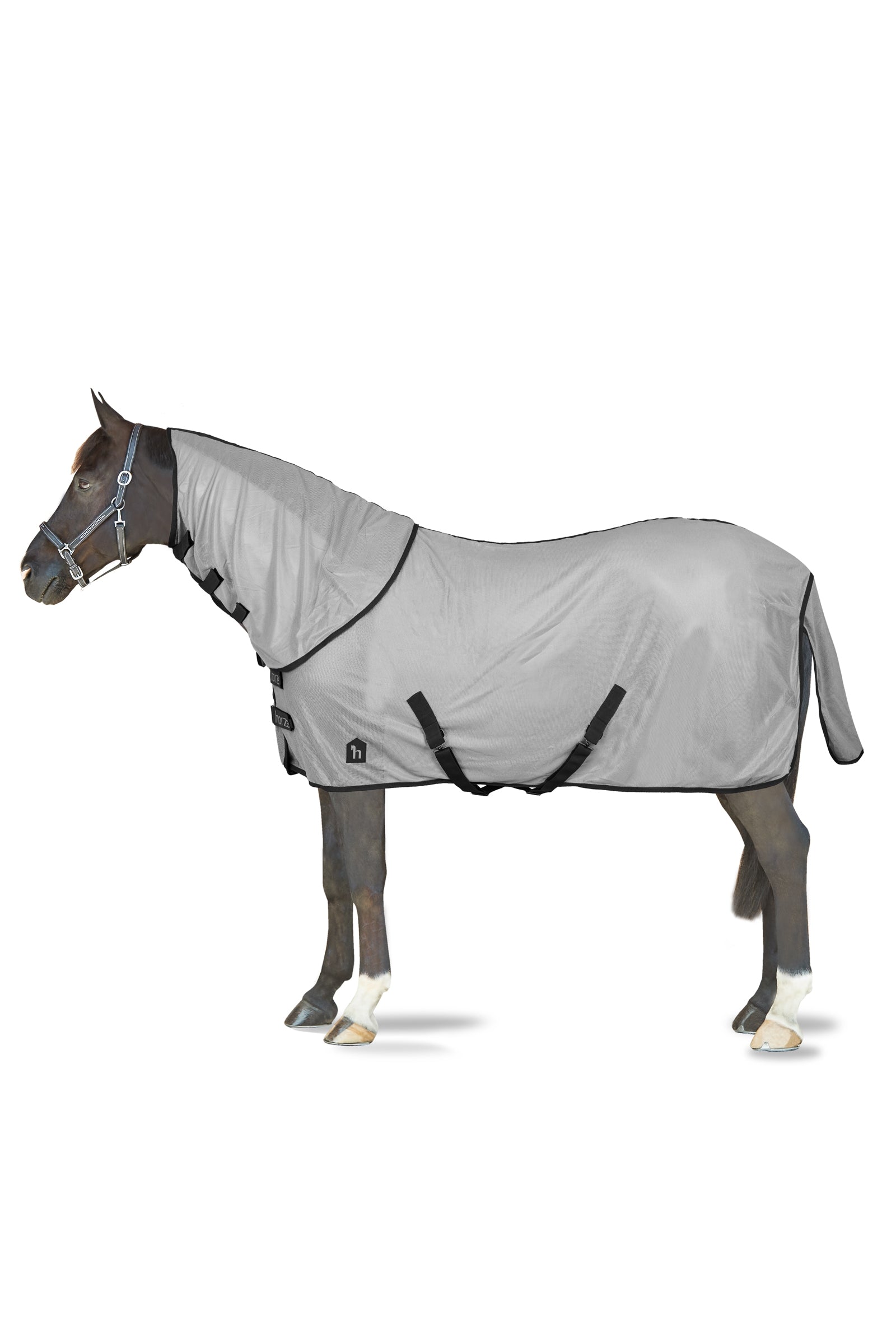 Horze Paso Fino Couverture anti-mouches avec couvre-encolure amovible et protection UV Couvertures cheval