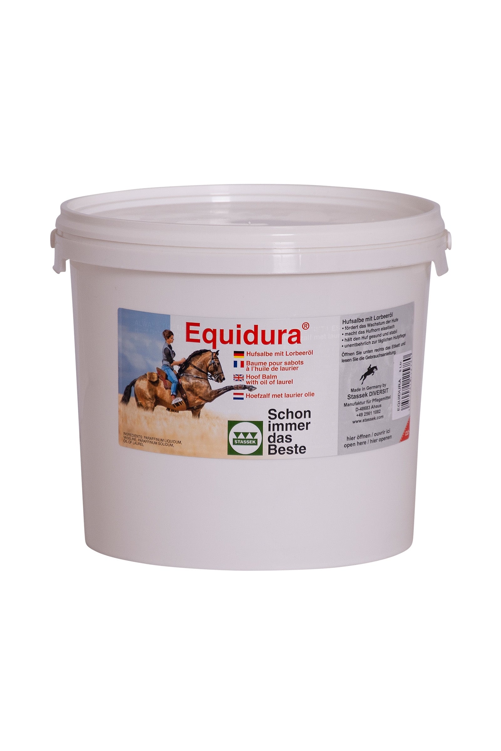 Stassek Pommade à sabots Equidura avec huile de laurier, 1000 ml Soins