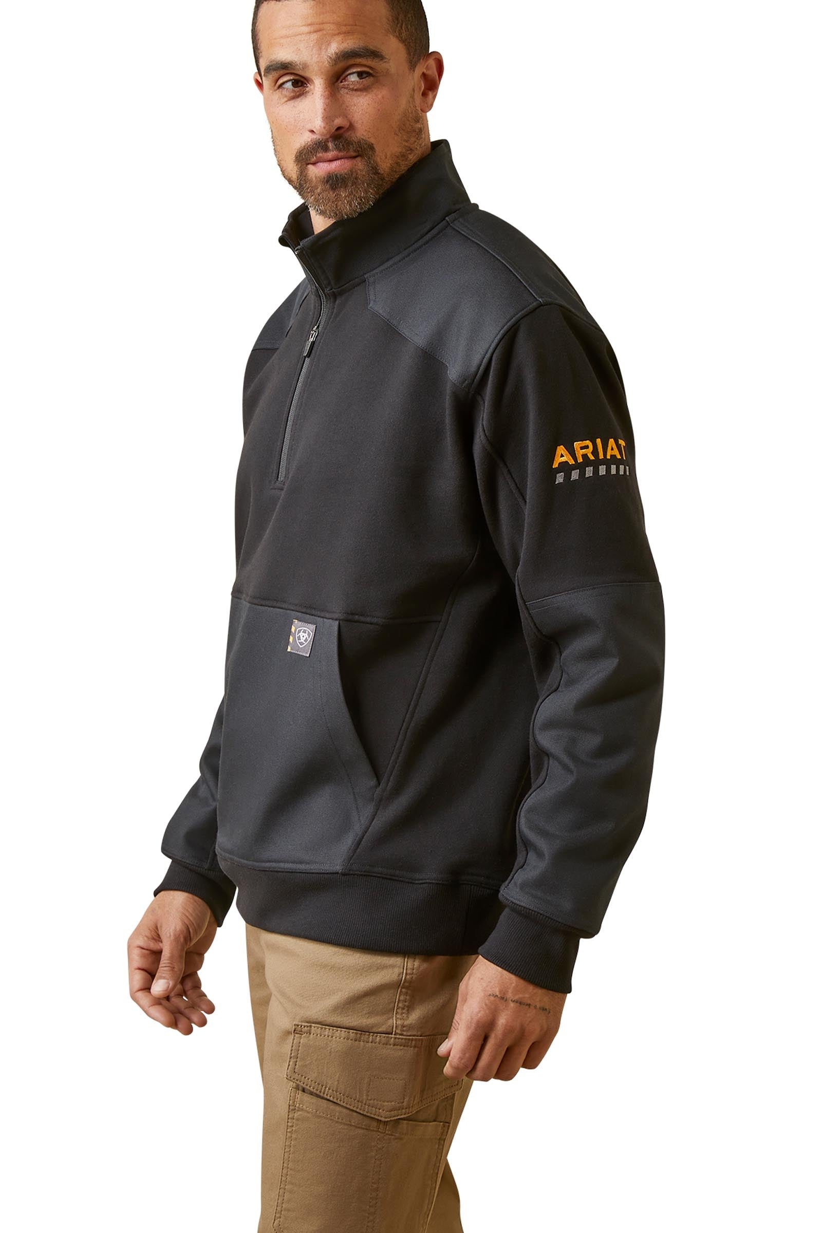 Ariat Rebar Workman Duracanvas Sweat homme avec zip 1/4 Vêtements d'équitation homme