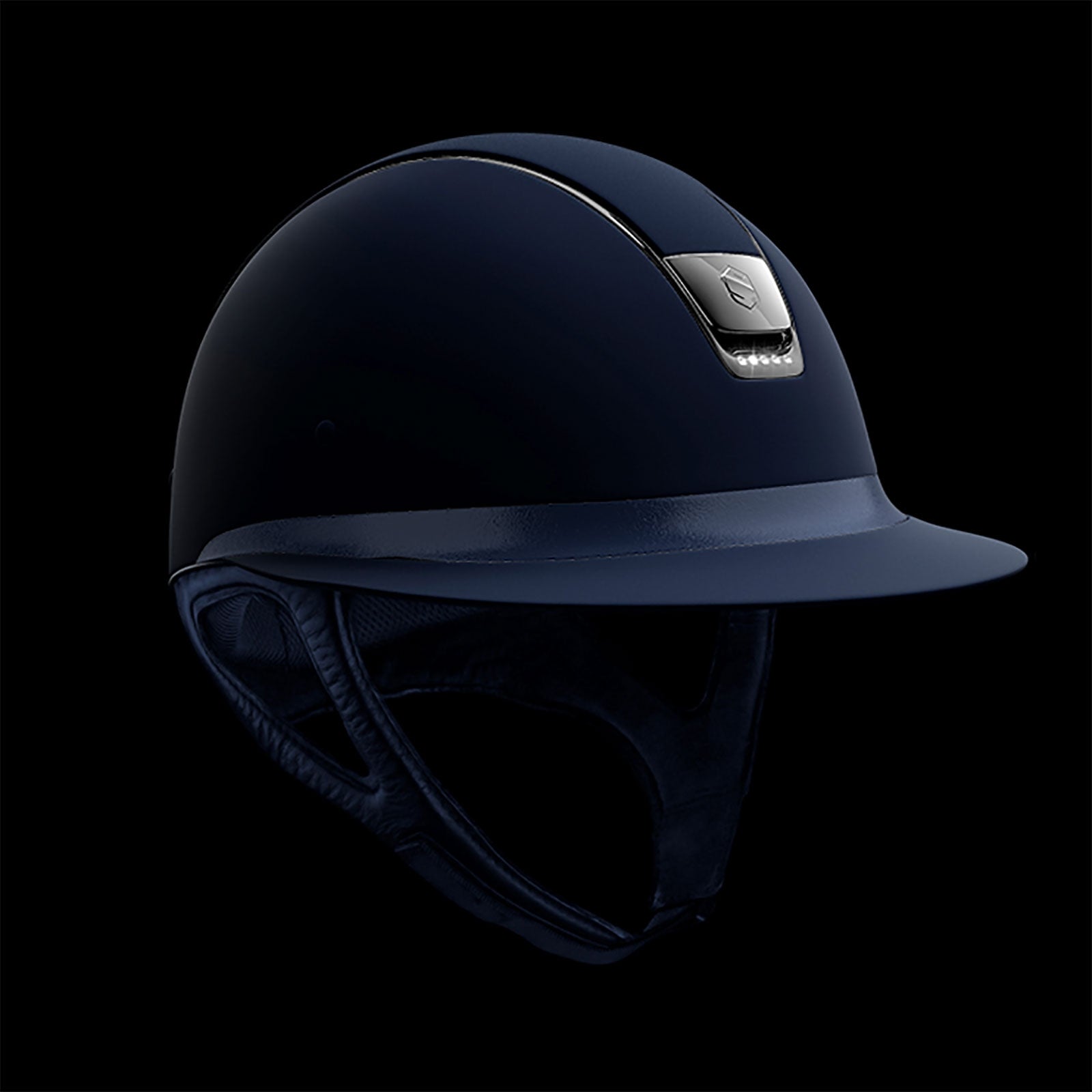 Samshield Miss Shield Shadowmatt Helmet, Black Chrome w/ 5 Swarovski (without Liner) Safety Equipment