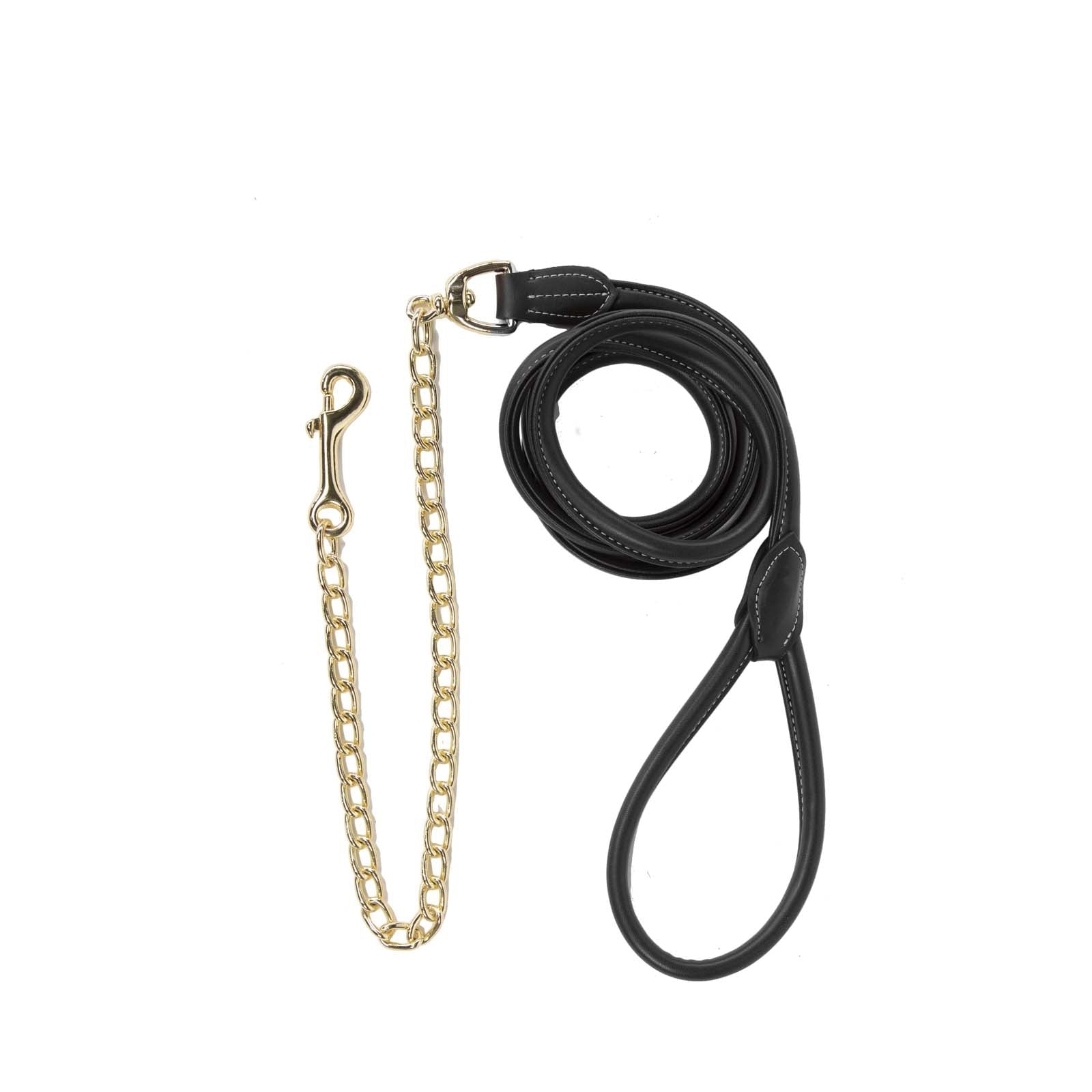 Kentucky Horsewear Longe de présentation en cuir avec chaîne Licols & longes