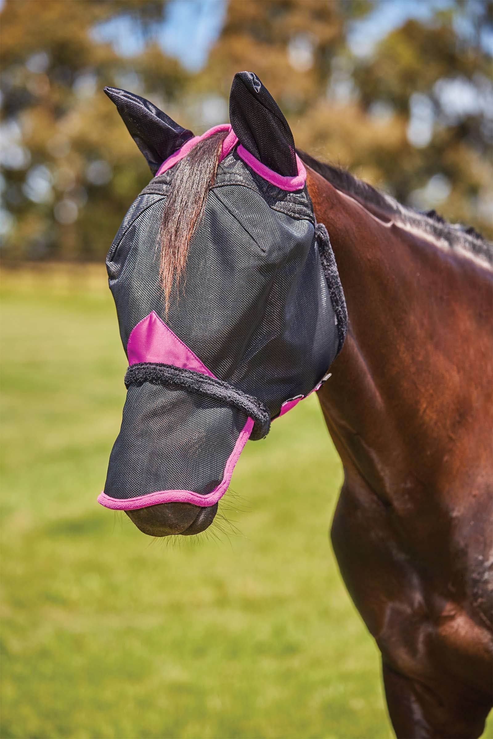 Weatherbeeta Comfitec Deluxe Durable Mesh Mask with Ears and Nose Anti-mouches cheval