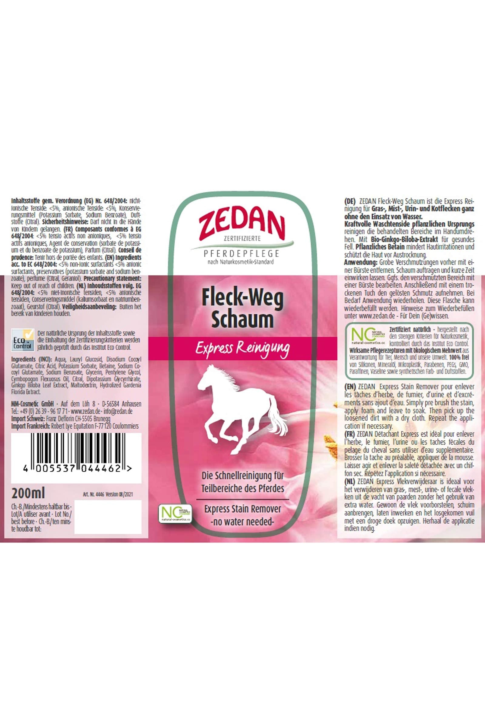 Zedan Express Stain Remover Foam, 200ml Horse Health Care