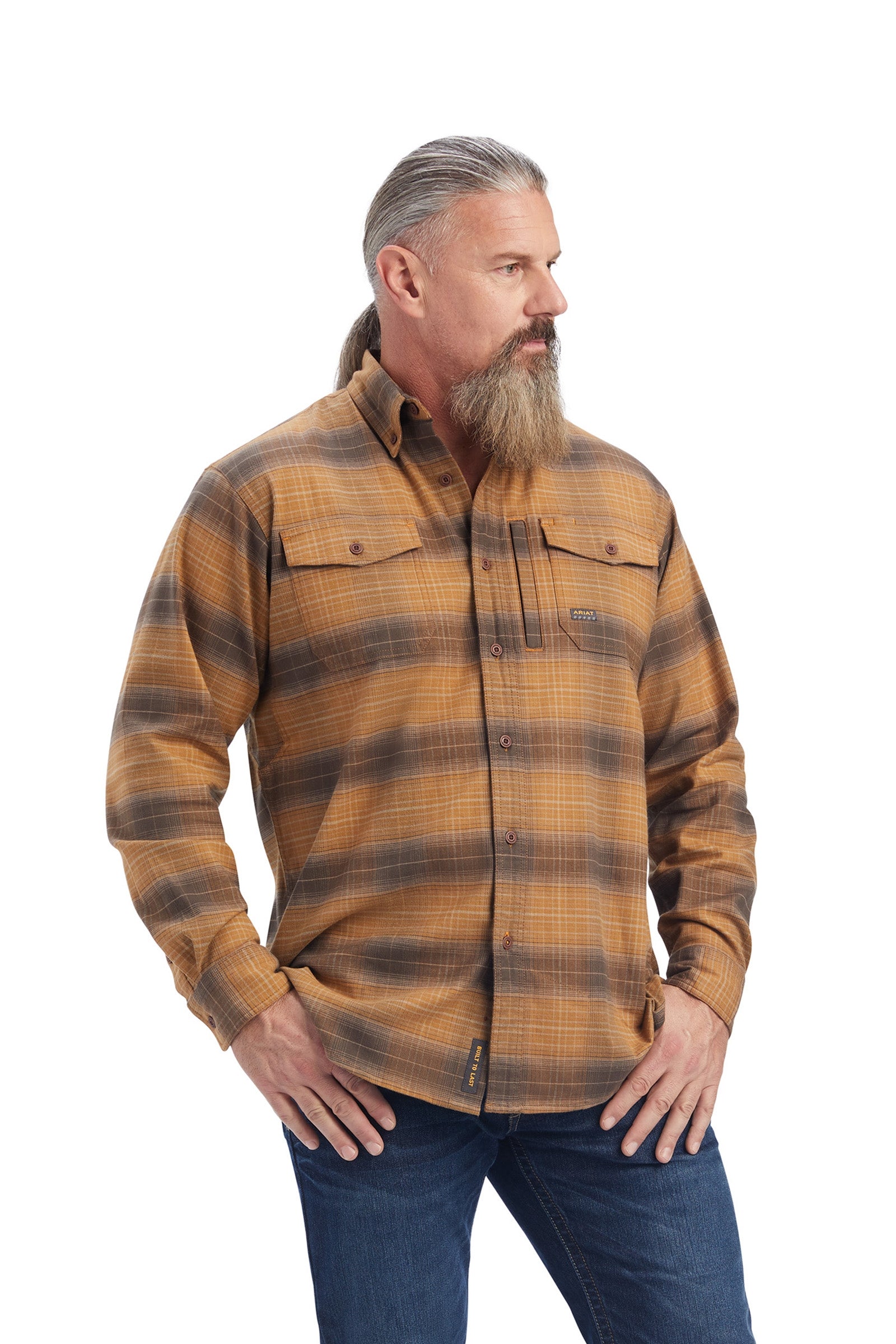 Ariat Rebar Flannel DuraStretch Work Shirt Mens Riding Clothing