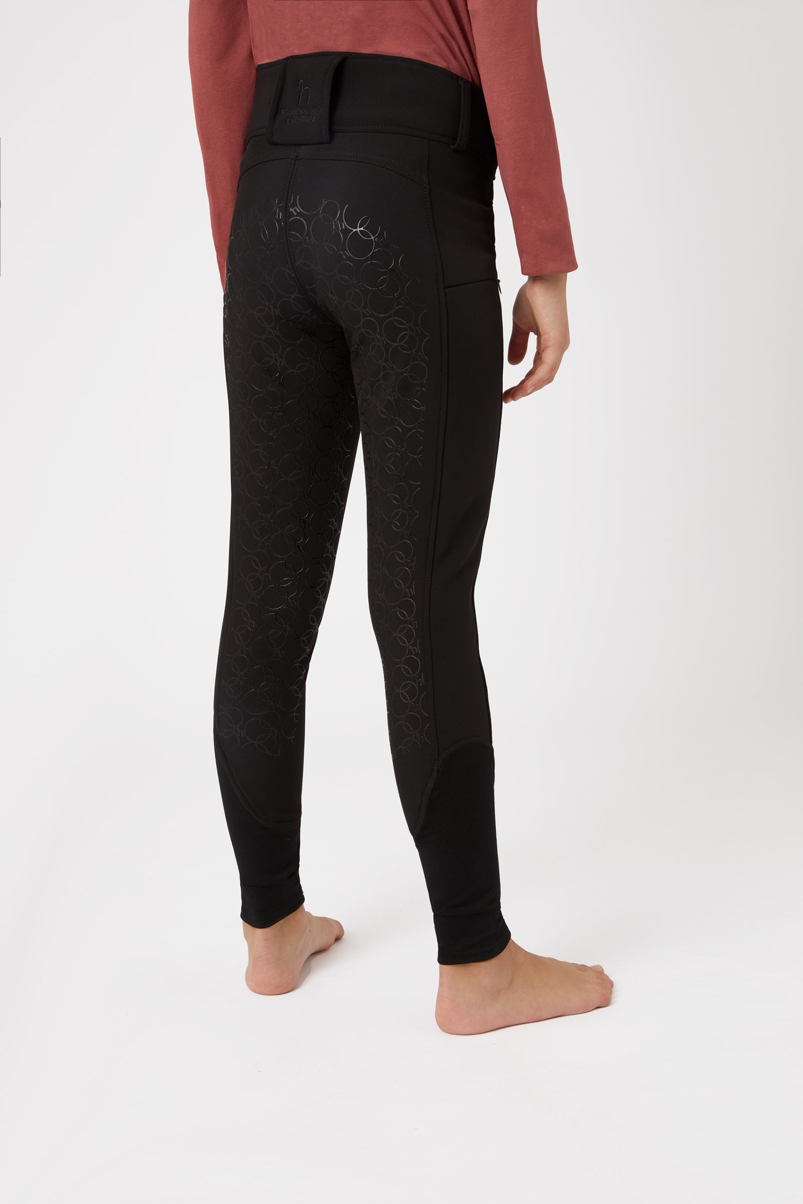 Horze Pantalon d'équitation thermique fond intégral Leighton Teens Ado Vêtements d'équitation enfant